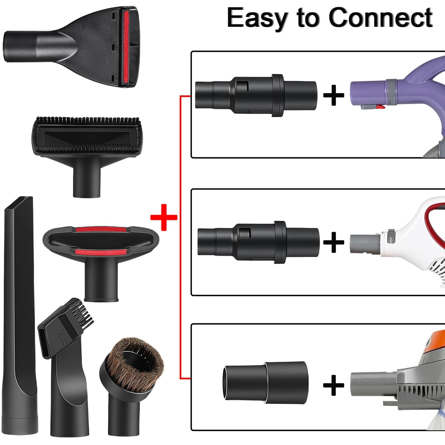 12 Pcs Vacuum Attachments Accessories for Shark Navigator Lift Away Attachments, Fit NV350 NV352 NV355 NV356E, Rotator NV500 NV501, Rocket HV301 Series Upright Vacuum, 1 1/4" (32mm) Vacuum Attachments