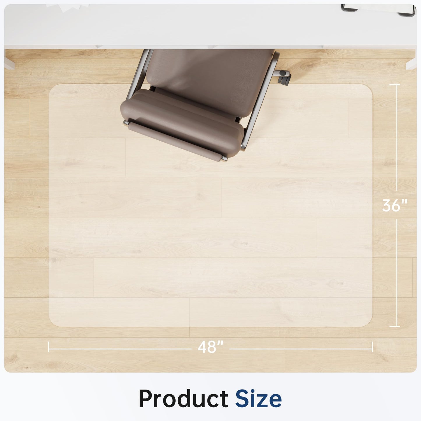 Cybstrax Office Chair Mat for Hardwood Floor - 36 x 48'', Transparent Computer Desk Chair Mat Easy Glide Floor Protector Mat for Rolling Chairs Office & Home