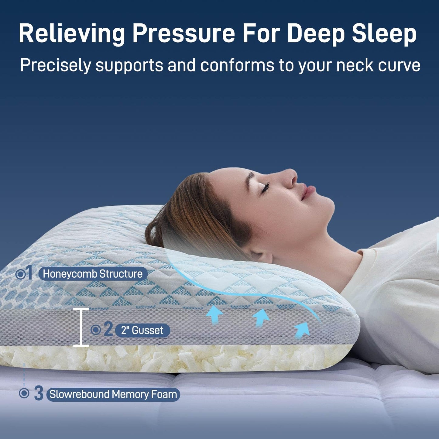 Cotelovo Shredded Memory Foam Soft Cooling Viscose Pillows Adjustable Hypoallergenic Hotel Quality Bed Pillows for Side, Back and Stomach Sleeper, Oeko-TEX Certified King Size Set of 2