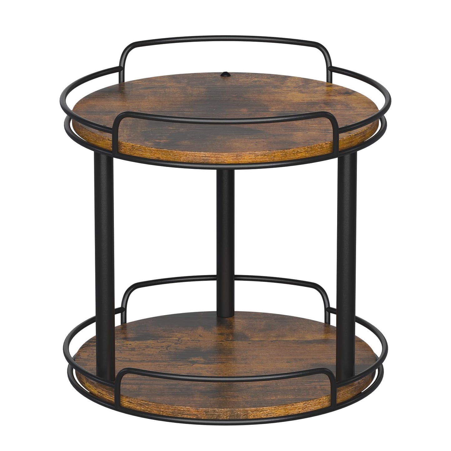 LAMU 10'' Wood Lazy Susan Turntable Organizer for Cabinet, 2 Tier Lazy Susan Spice Rack Organizer for Kitchen, Table Top, Countertop, Pantry, Medicine Organizer