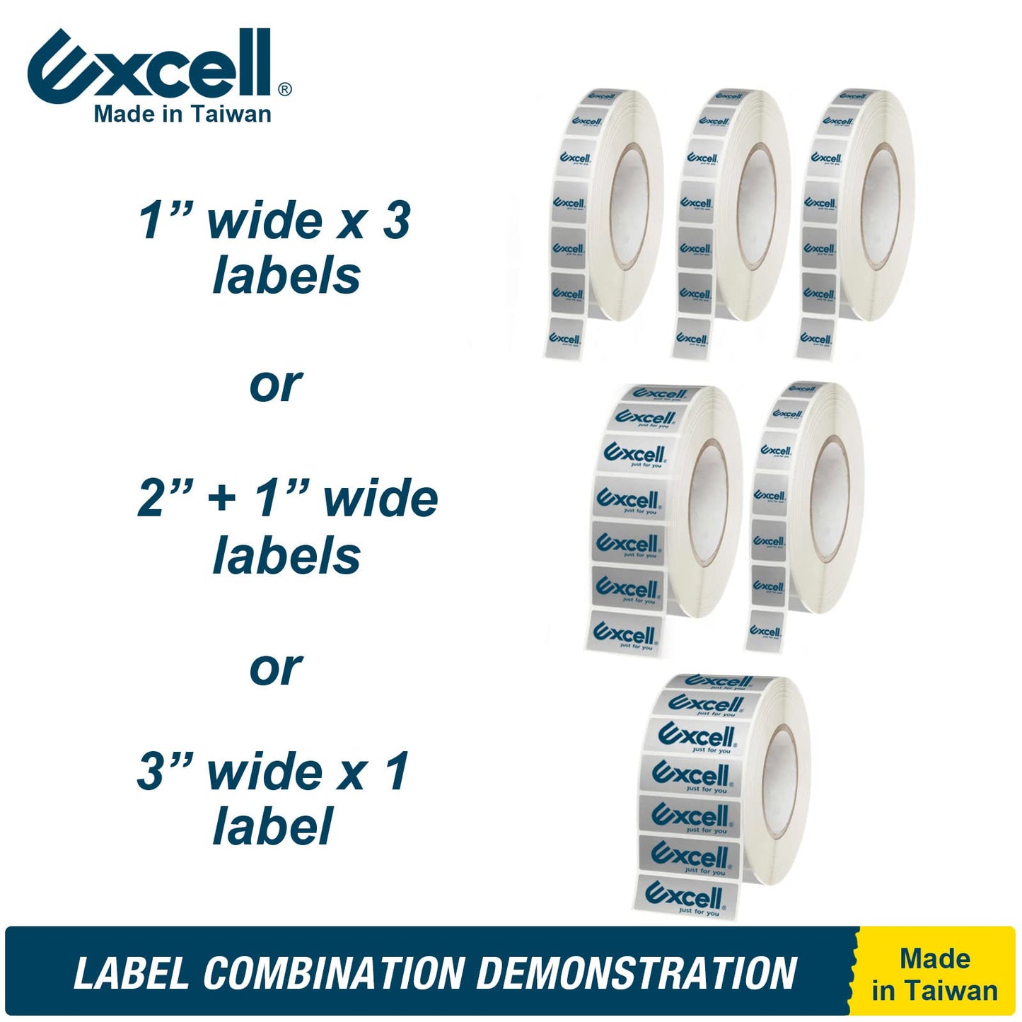 Excell LD-333 Manual Label Dispenser 3" Core, Works with 3" or 1" Wide Labels. Easy Peel-Off Design. Includes C-clamp for mounting on desks or workstations. Efficient and Versatile.