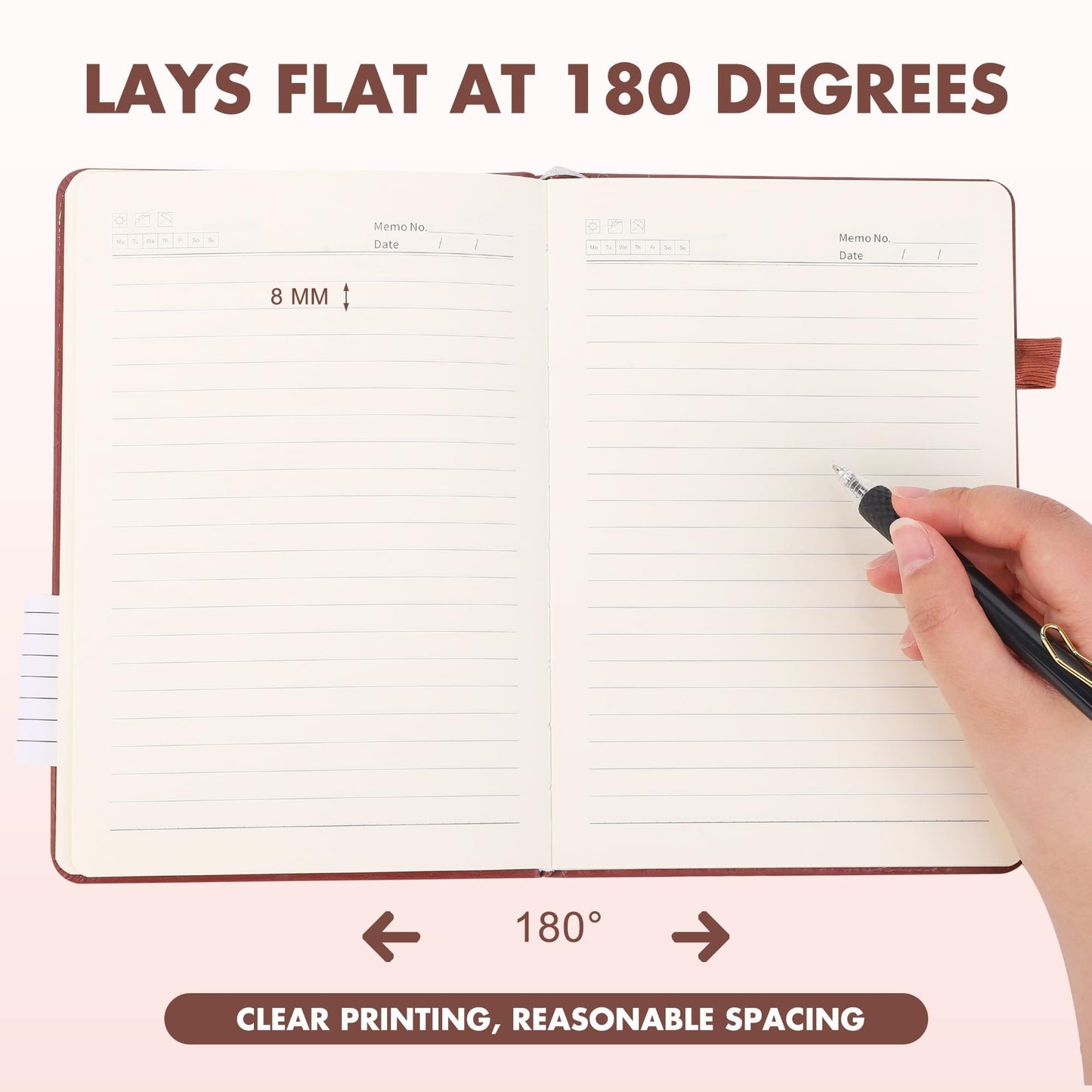 Aodaer 12 Set Lined Notebook Journals with Pens A5 Notebooks 100 GSM College Ruled Hardcover Notebook PU Leather Notepad with Pen Holder for Office School, 5.7 x 8.3 Inches, Deep Multicolor