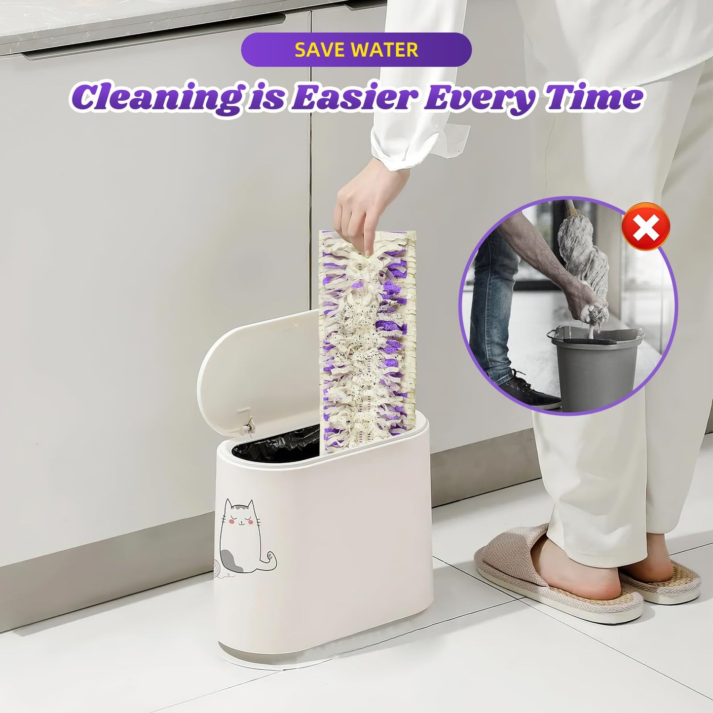 24 Pack Disposable Mop Pads for Power Mop™ Multi-Surface Mop, Floor Cleaning Replacement Mopping Pads Refills