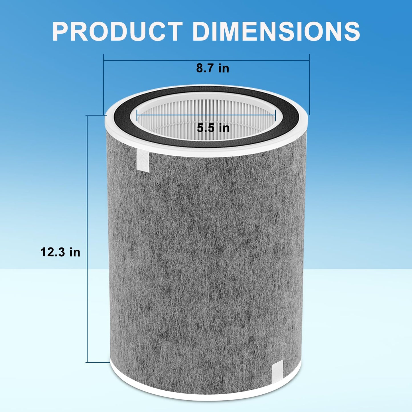HP302 HP201 Replacement Filter Compatible with Shark Air Purifier MAX HP201 HP202 HP232 HP301 HP302 HC502, Part # HE2FKBAS, HE2FKBASMB, 2 Pack Replacement Filter Hepa for 99.97% particles & Dust