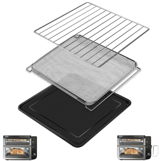 3 IN 1 Smart Double Oven Accessories for Ninja DCT401 DCT451 12 in 1, 13''×12.6'' Steel Toaster Oven Replacement Parts Accessories Dehydrator Grill Rack for Ninja DCT601 DCT651 DCT402BK Smart Oven
