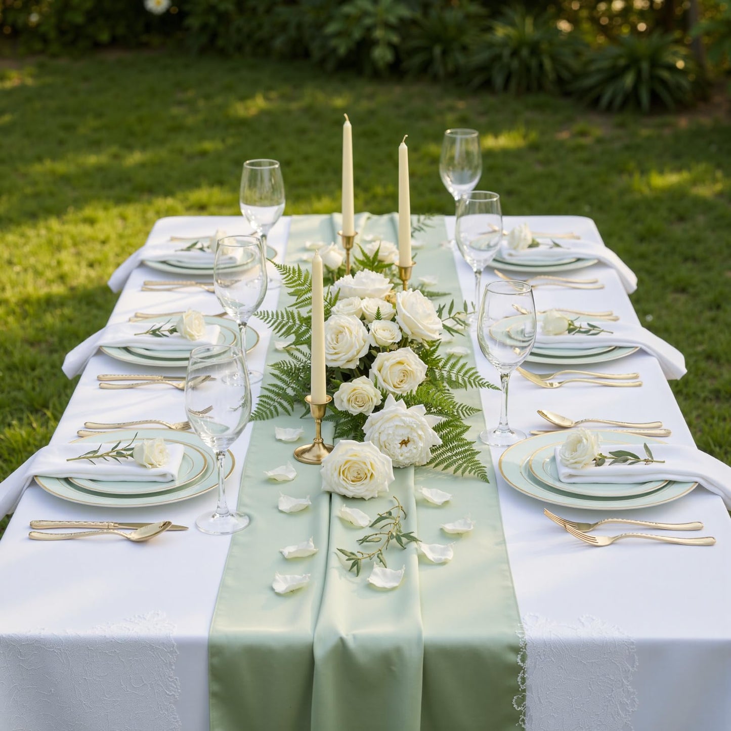 NOCCUR 200PCS Sage Green Plastic Plates for 100 Guests - Include 100PCS 10" Dinner/ 100PCS 7" Dessert Plastic Plates Heavy Duty - Ideal for Wedding&Party