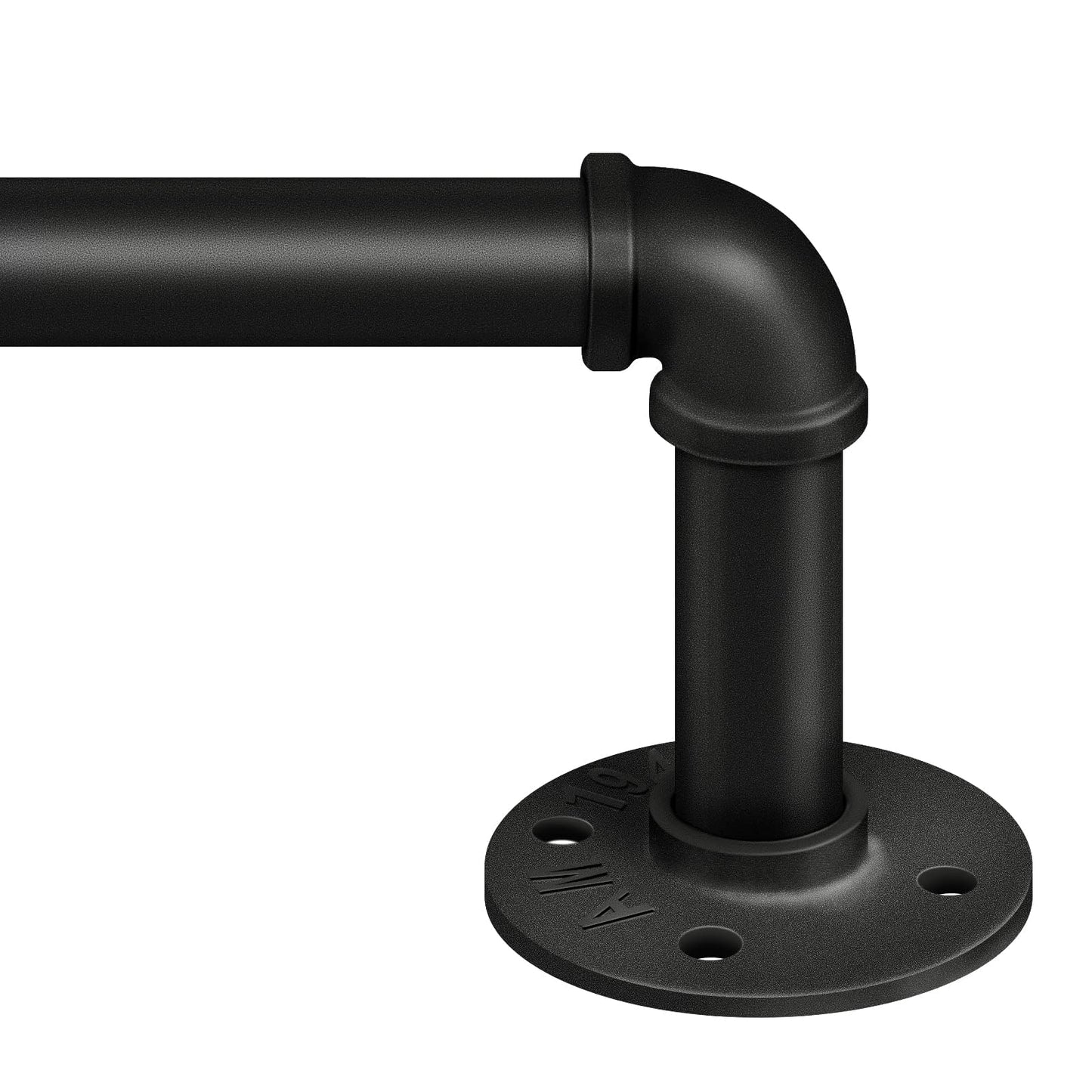 Zeerobee Curtain Rods for Windows 120 to 240, 1 Inch Industrial Wrap Around Black Curtain Rod, Indoor/Outdoor Room Divider Adjustable Drapery Pole, 120"-240"