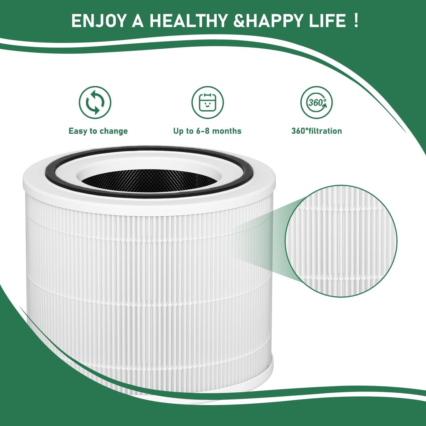 Carmerny 240 HEPA Filters Replacement 14 Compatible with Puro 240 Air Cleaner Purifier, 2 Pack