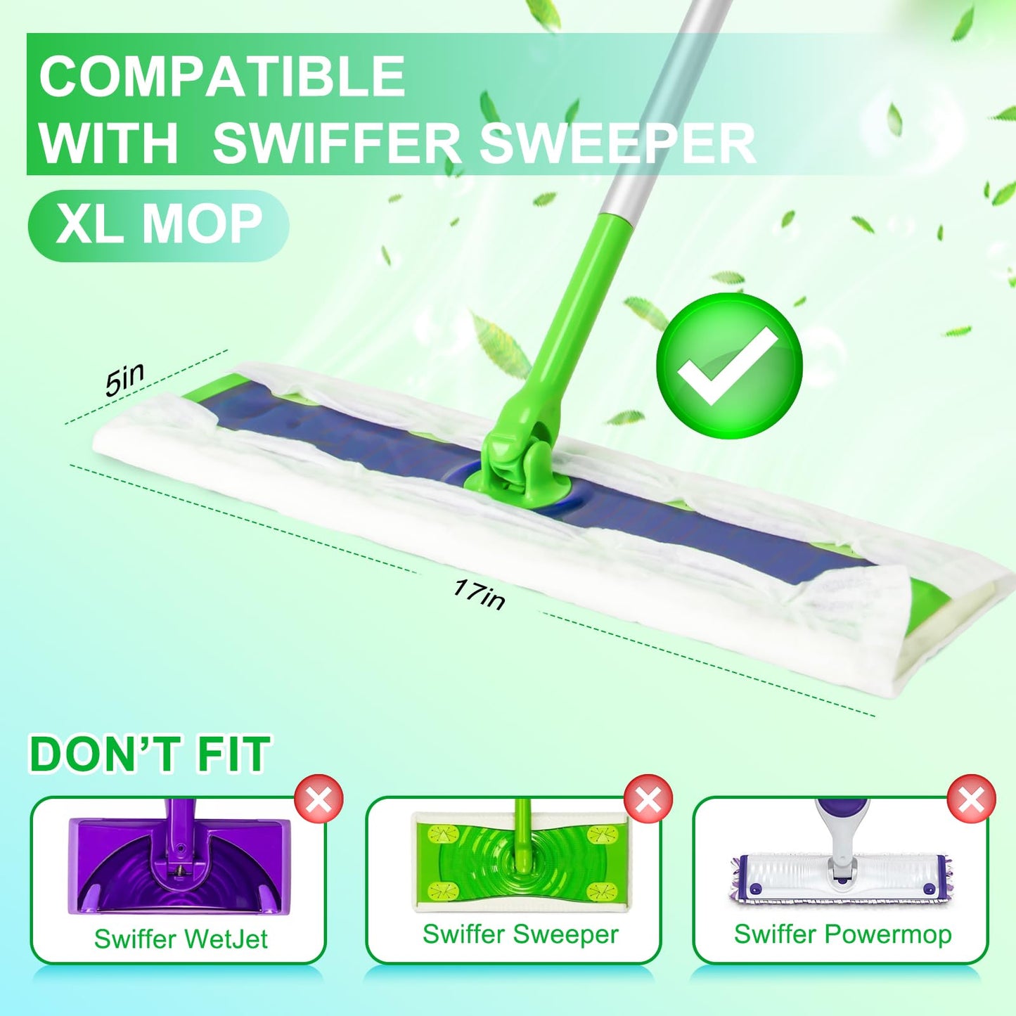 40 Count XL Dry+Wet Mop Pad Refills for Swiffer Sweeper XL Mop - Disposable X-Large Pads Kit Includes 30 Dry Sweeping Cloths & 10 Wet Mopping Pads for Floor Cleaning.（Only Pads, not Including mop）
