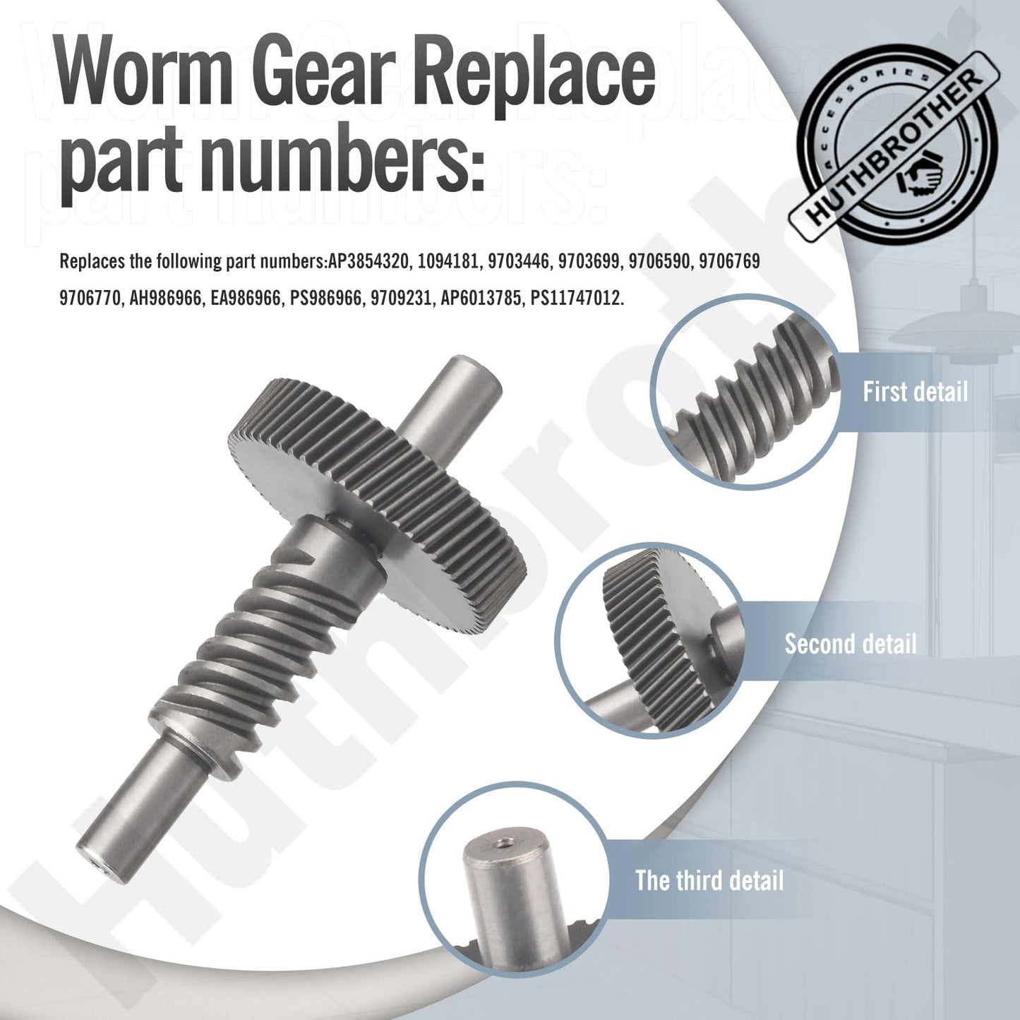 9709231 9703337 W11086780 9709511 Worm Gear Kit for KitchenAid Whirlpool 5QT&6QT, Mixer Gear Parts Drive Gear Replacement - W/Food Grade Grease