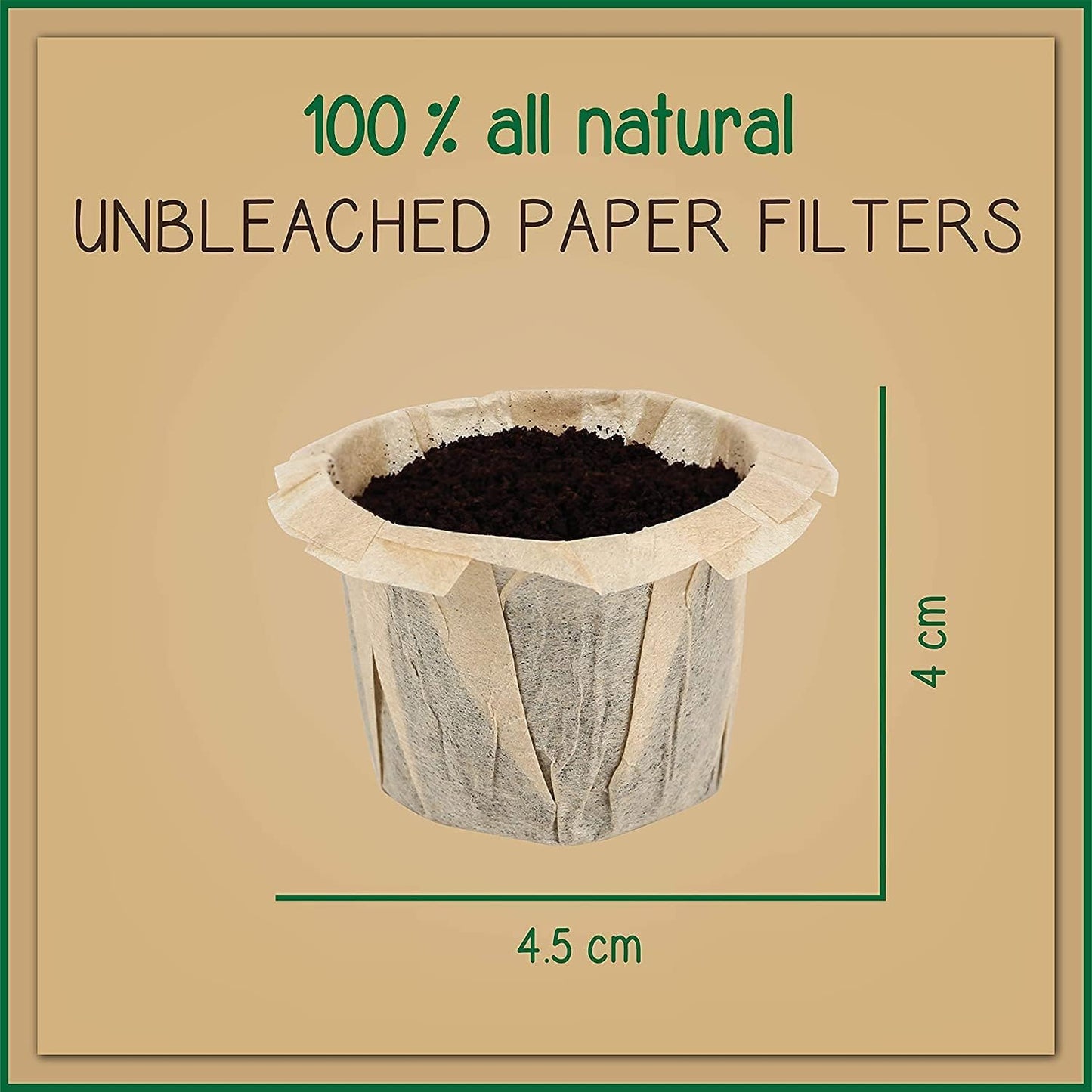 Brew Addicts 600 Paper Coffee Single-Use Filters, Brown, All-Natural & Unbleached for Keurig Brewers and Compatible with K-Cup Pods 1.0 & 2.0 Models, Disposable filters