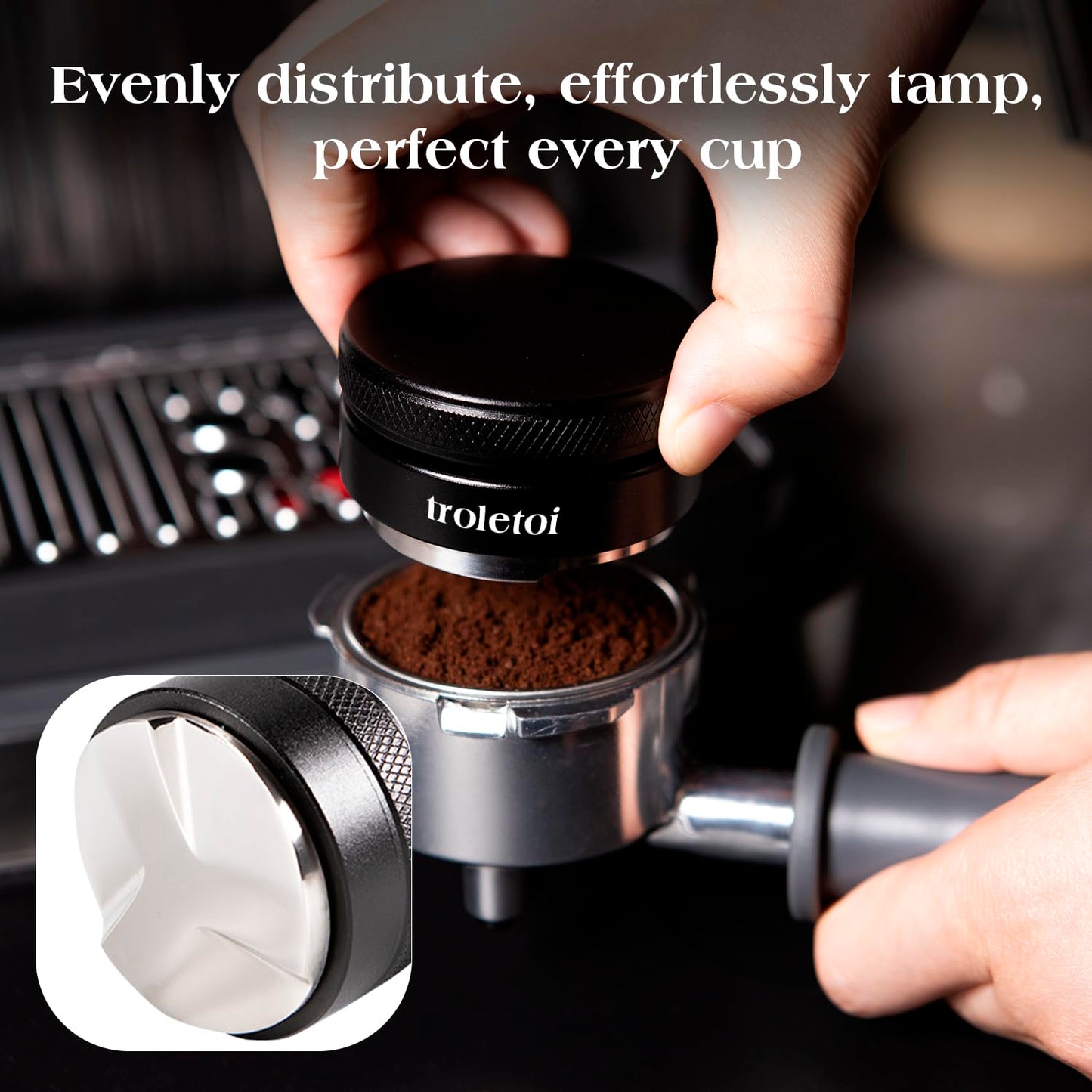troletoi 7 PCS 58mm Espresso Accessories Kit: Espresso Tamper, Coffee Distributor, Puck Screen, Dosing Funnel and WDT Tool Espresso Machine Accessories, Professional Espresso Tools