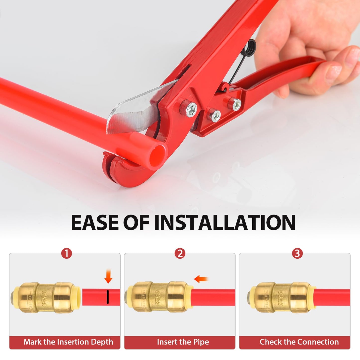 (Pack of 10) EFIELD 3/4 Inch Straight Coupling Push-Fit Fitting to Connect Pex, Copper, CPVC with a Disconnect Clip,(PF008)