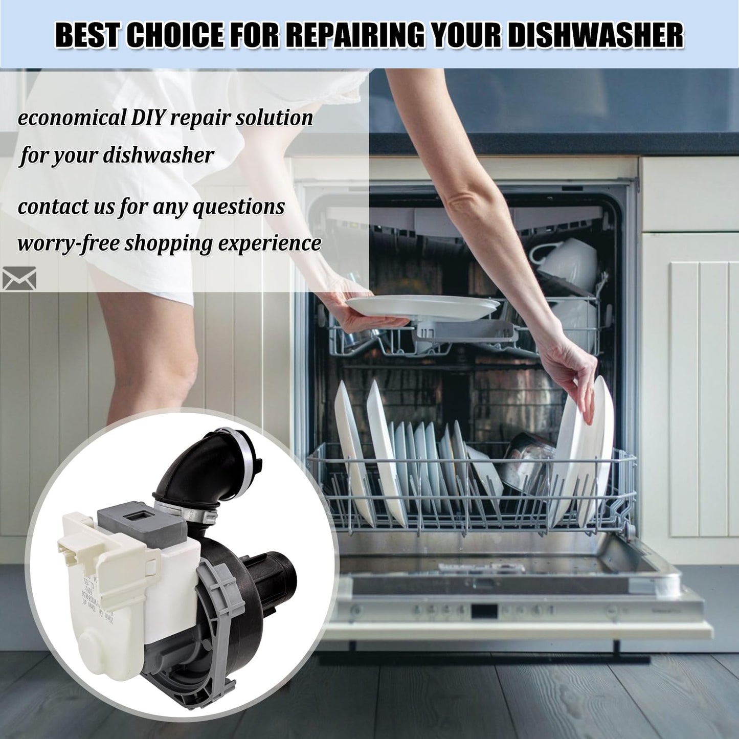 W11084656 W10854710 Dishwasher Circulation Pump, Dishwasher Pump Motor Assembly Replacement Parts AP6050340 PS12070585