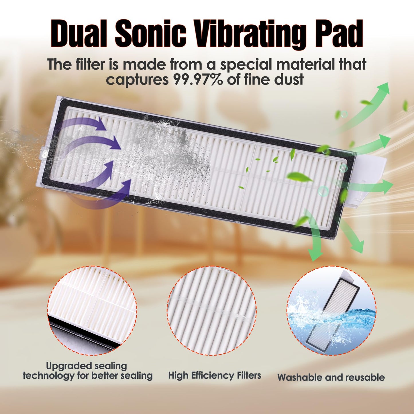 33 PCS S8 MaxV Ultra Accessories Kit Compatible with Roborock S8 Max/MaxV Ultra Robot Vacuum,6 Scent Tablets,1 Set Main Brush,4 HEPA Filters,4 Mop Cloth,4 Edge Mop Cloth,6 Side Brushes,6 Dust Bags