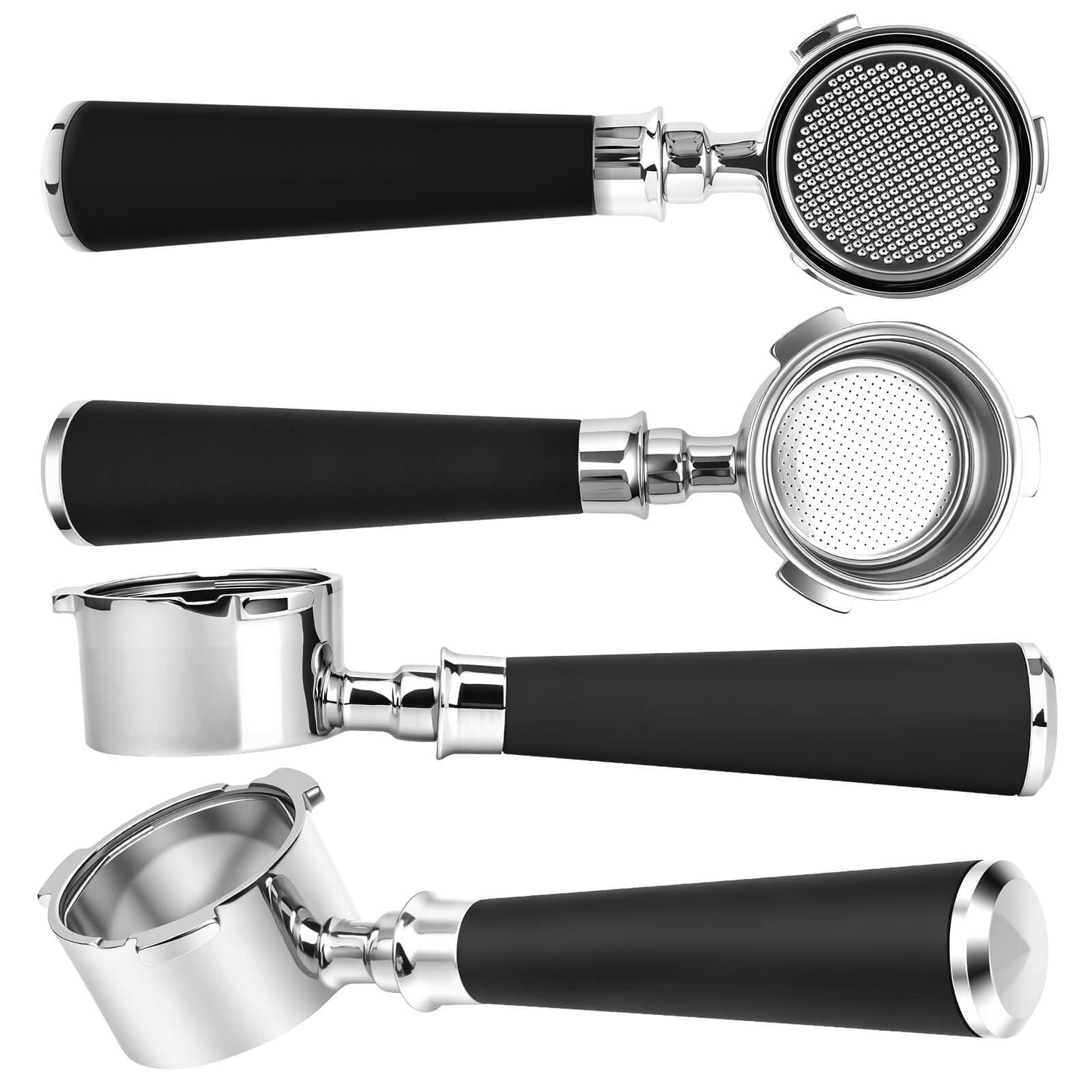 51mm Bottomless Portafilter 3 Ears Fits for Delonghi Dedica EC685, EC785, EC885, EC820, EC850, EC860, EC890, EC680 und SMEG and SMEG, Includes Puck Screen, WDT, Dosing Funnel, Double Shot Basket