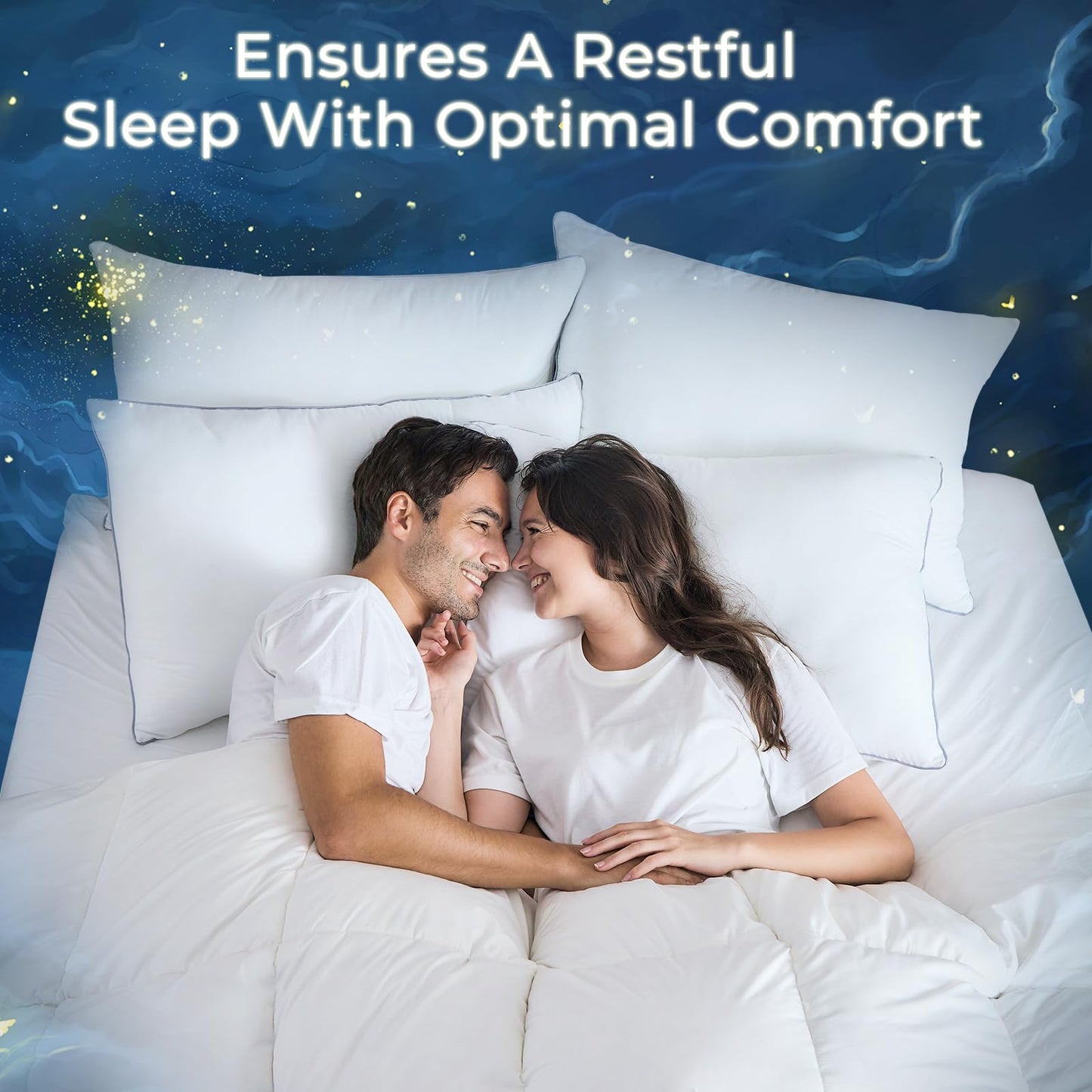 Sasttie Firm Pillows Queen Size Set of 6, Bed Pillows for Side, Back, and Stomach Sleepers - Oeko-Tex Certified Down Alternative Plump Filling - Hotel Quality and Machine Washable, 6 Pack