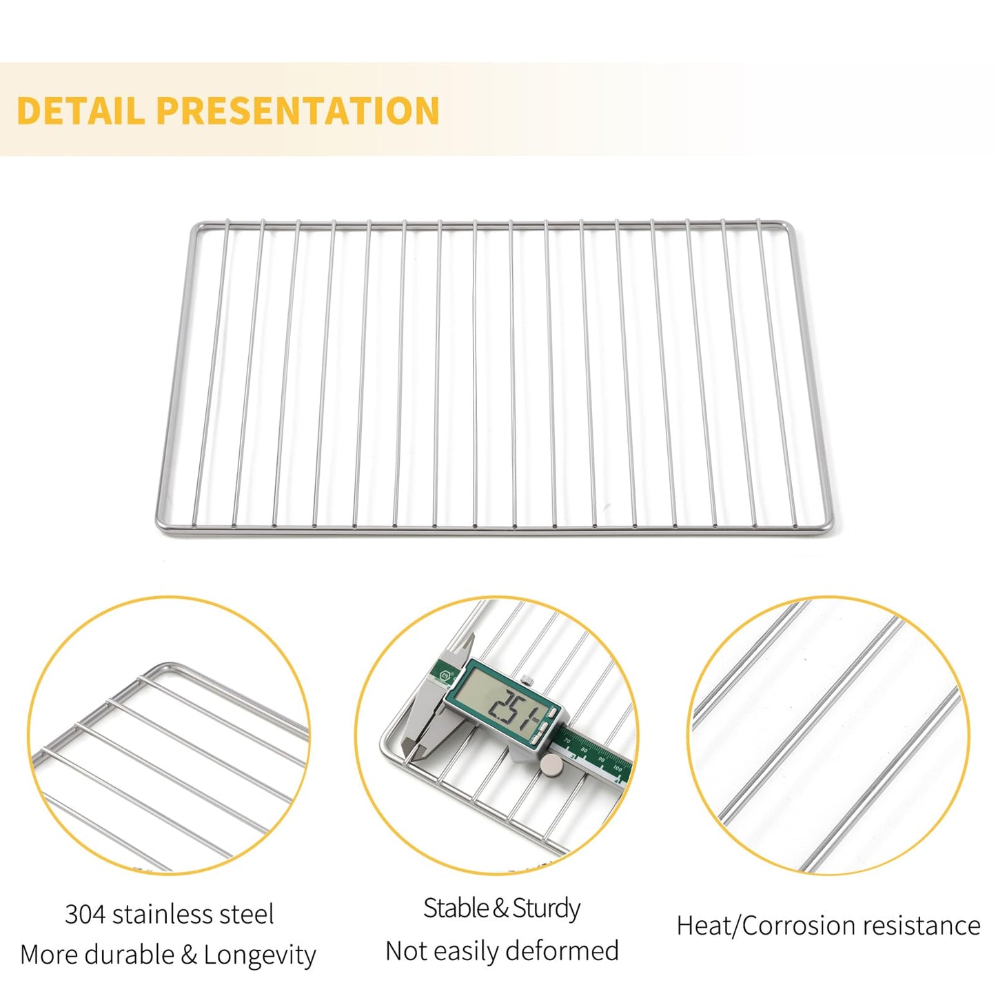 Allstare 304 Stainless Steel KCO124BM Oven Rack replacement Parts for KitchenAid Digital Air Fry Countertop Oven Accessories 14.1" x 12" KitchenAid Cooking Rack Toaster Oven Baking Wire Rack 1 Pack