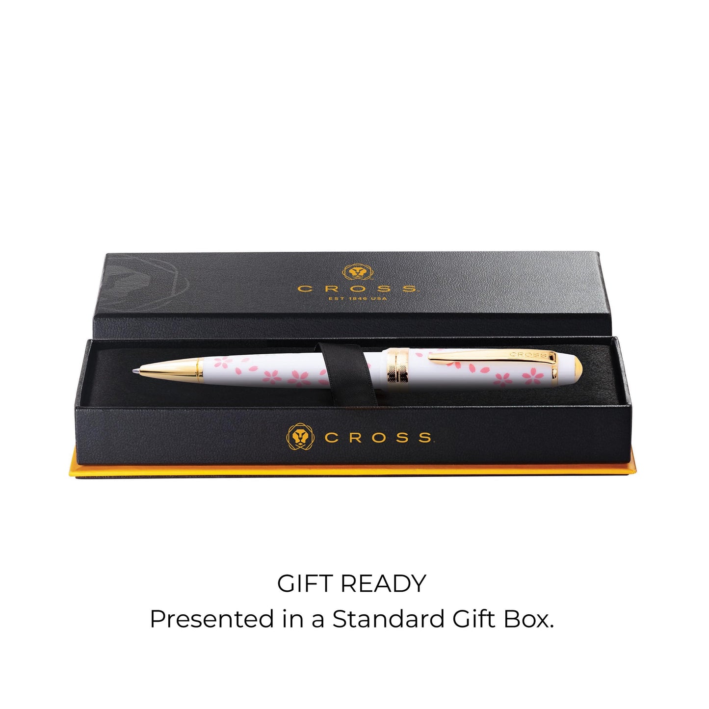 Cross Bailey Light Cherry Blossom Glossy White Resin with Gold PVD Appointments Ballpoint Pen