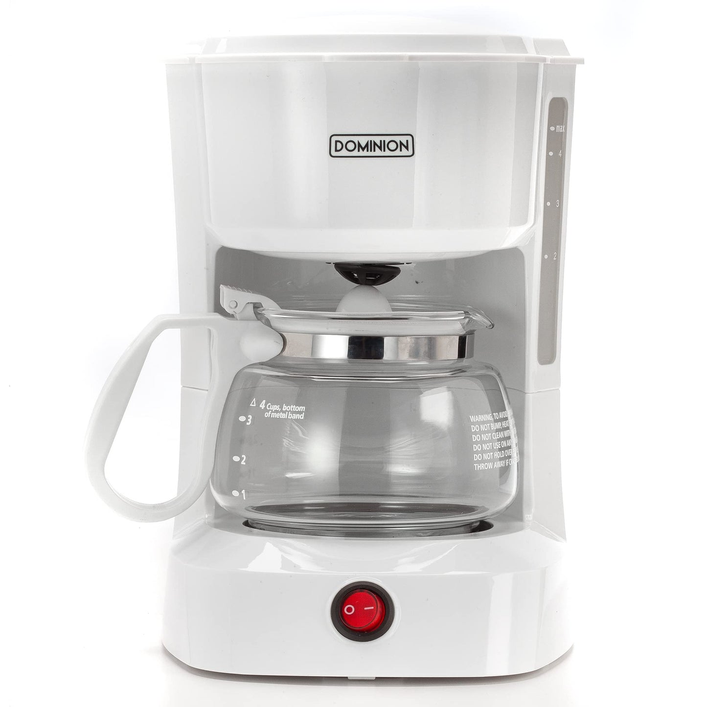 Dominion 4-Cup Coffeemaker Compact Coffee Pot Brewer Machine, Quiet Operation with On / Off LED Indicator Light, Convenient Cord Storage and Auto Pause Feature, Easy Anti-drip Coffeemaker with Coffee