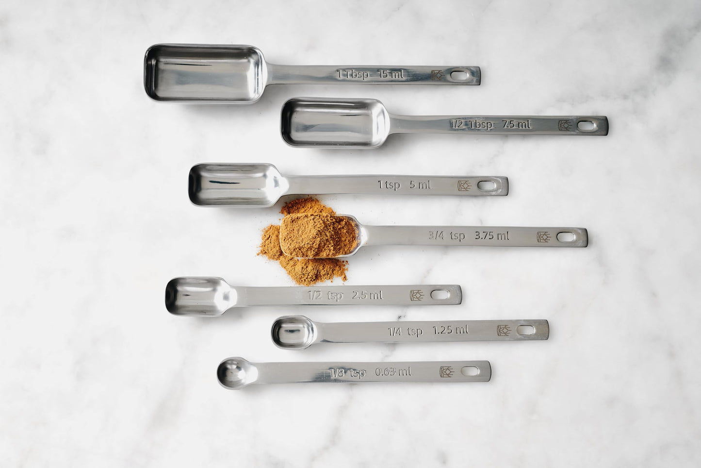 King Arthur Baking Company Spice Measuring Spoons, 18/8 Stainless Steel, 7-Piece Set, Precision Measures, For Baking And Cooking