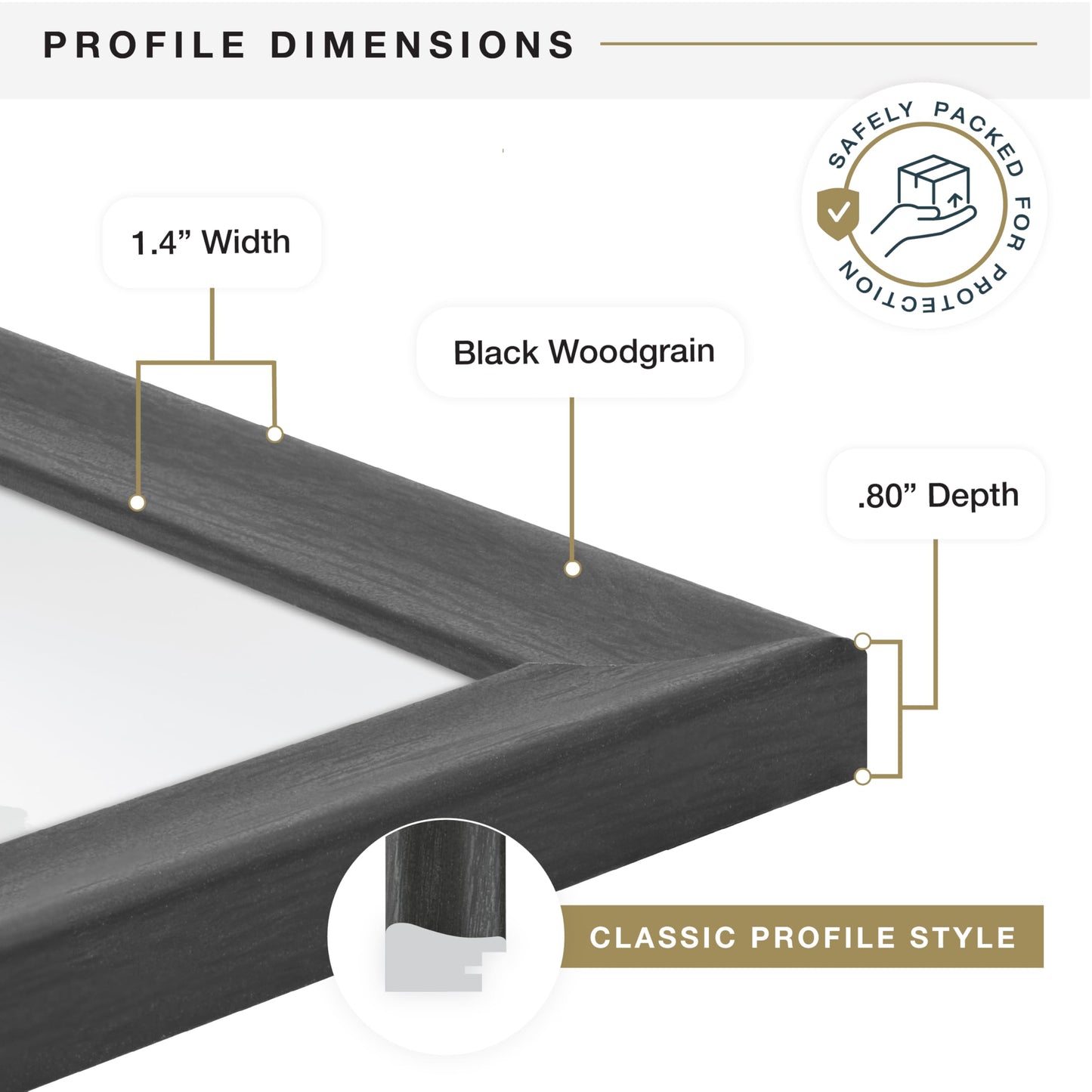 MCS Studio Gallery Classic 16x20 Poster Frame Black Woodgrain Engineered Wood, Vertical & Horizontal Wall Hanging Large Picture Frame for Photos, Posters & Art Prints (1-Pack)