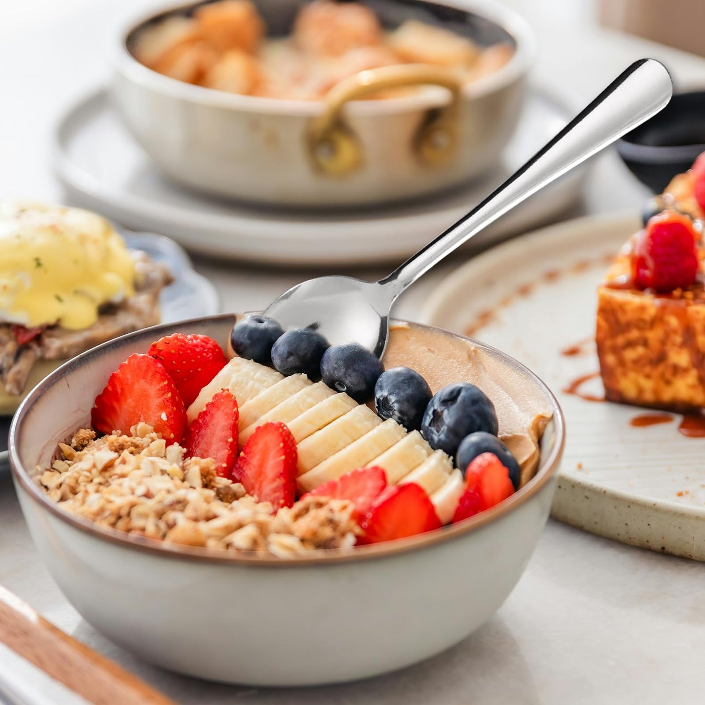 Hansmart 60 PCS Dinner Spoons Set - Windsor Stainless Steel Dinner Spoon 7.1 Inch with Dishwasher Safe Dessert Spoons, Metal Dessert Spoon, Silverware for Home, Kitchen or Restaurant