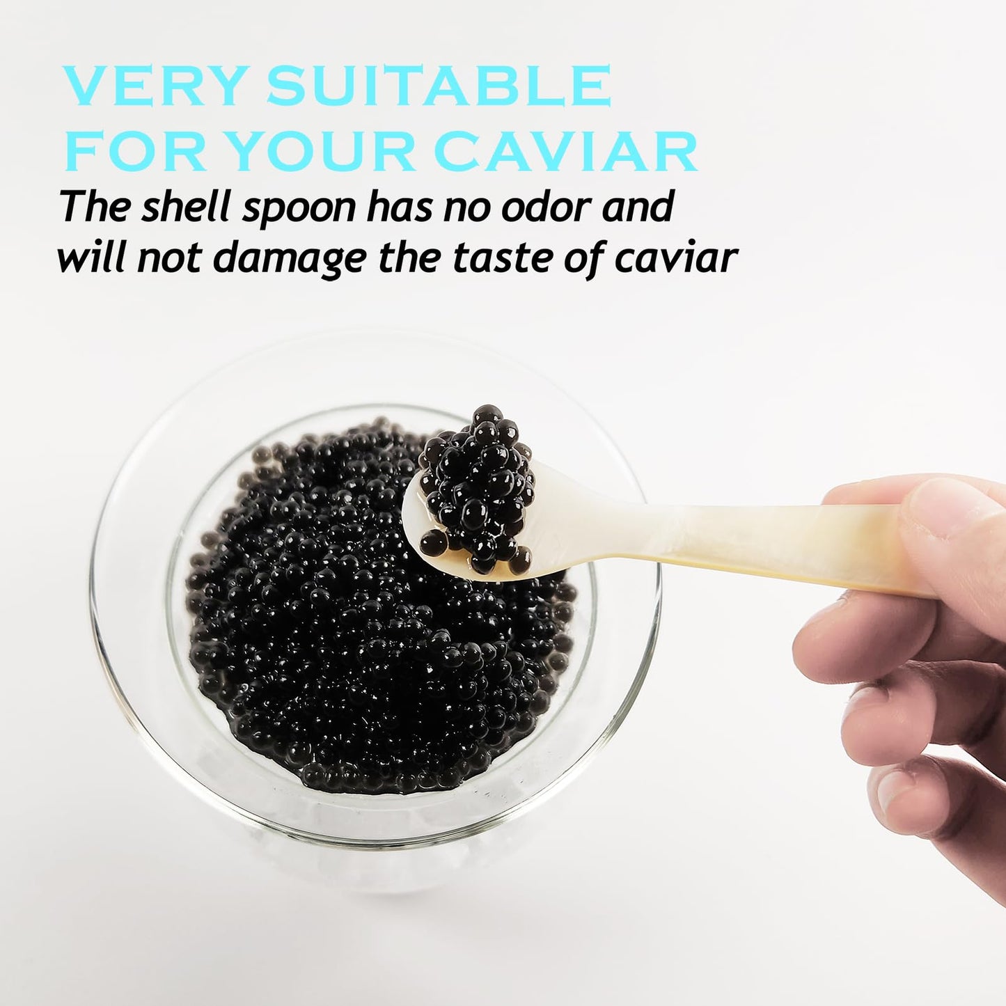 FANQIEW Glass Caviar Serving Set with 2 Pcs Mother of Pearl Spoons Caviar Dish Chiller Server Set with Ice Holder and 3.5 Inch Caviar Spoon for Shrimp Ice Cream Sauce Dishwasher Safe