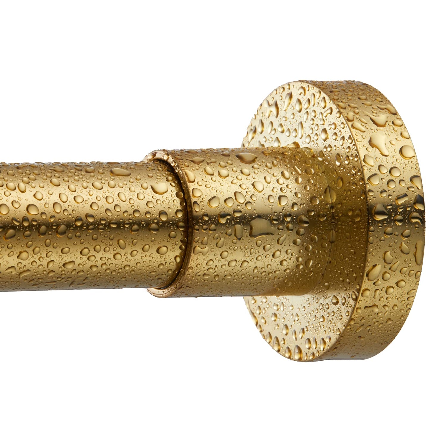 EBOATOP Shower Curtain Rod Tension- No Drill Non-Slip Spring Tension Shower Rod for Window or Bathroom, 43-73 inches Metal Steel, Gold