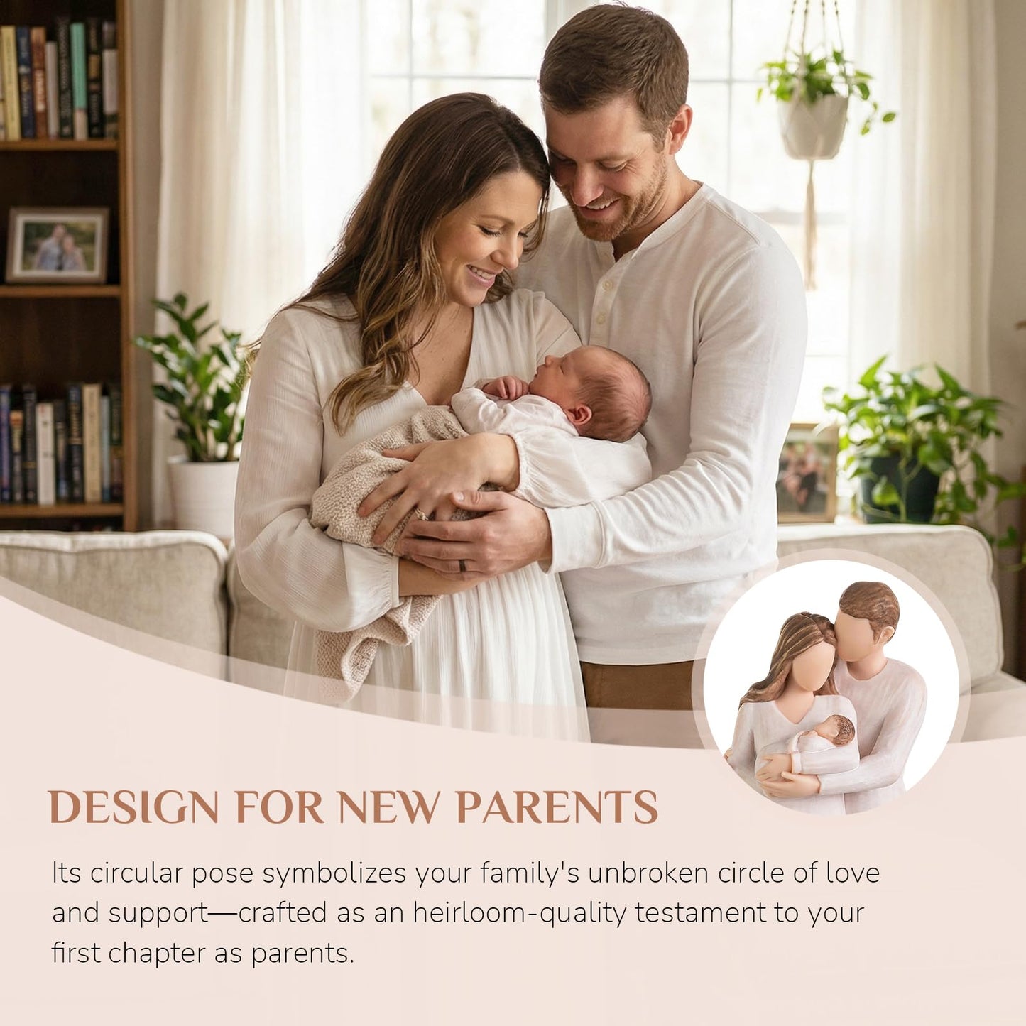 Storieme New Mom Gifts for Women: First Time Parents Gift for Couples - Pregnancy Gifts for Expecting Mother After Birth - Hand-Finished Mommy Dad to Be Figurine for Mothers Day