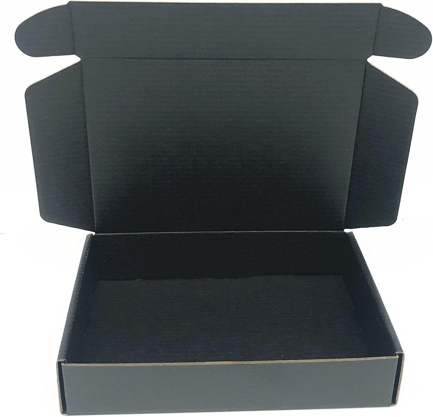 Black Cardboard Shipping Box Mailers 8 x 5.55 x 1.57 Inch Corrugated Packaging Storage Boxes 48 Pack (Inside Size: 7.3 x 5.4 x 1.4")