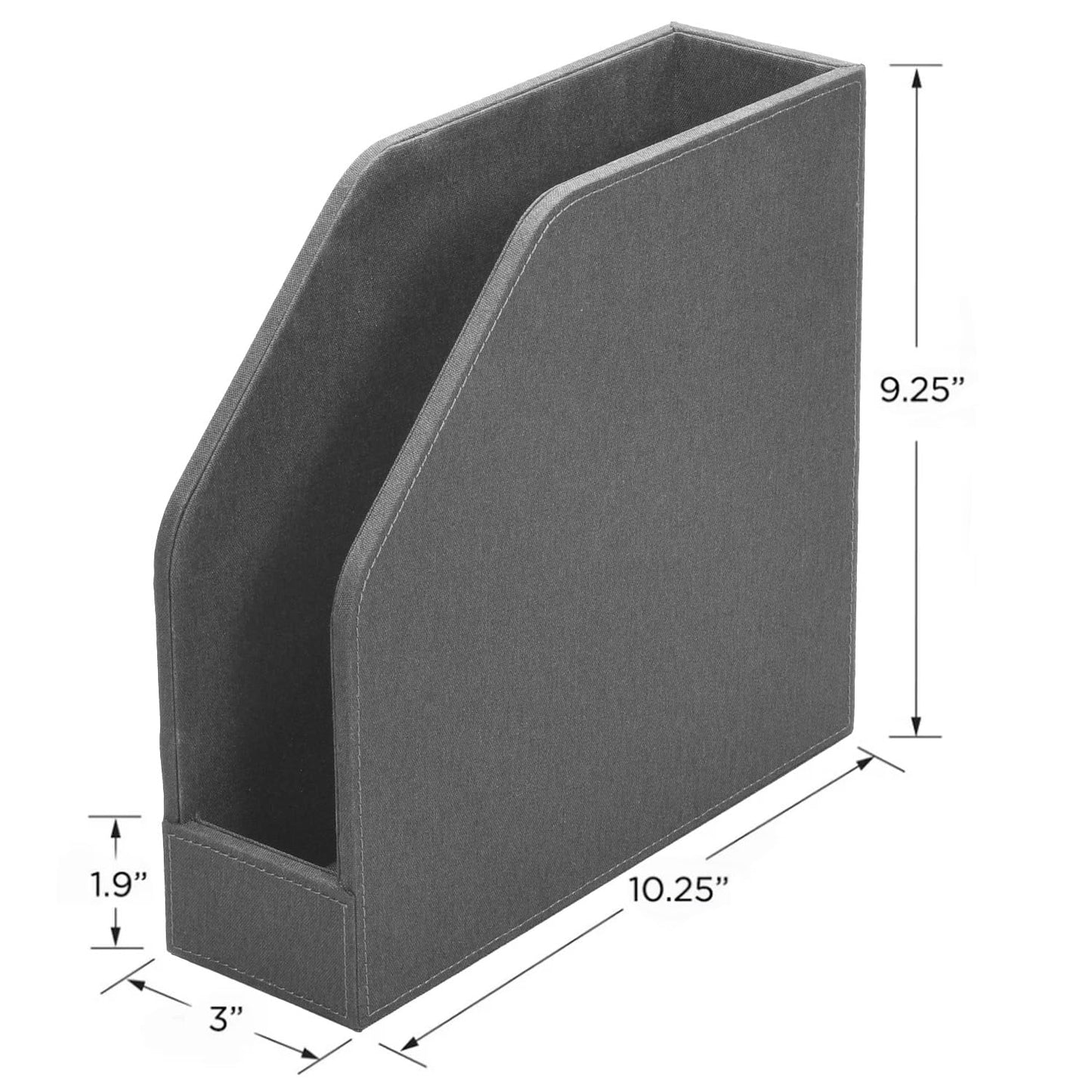 MobileVision Executive Grey Cloth Fabric Vertical File Holders - 2 Piece Combo