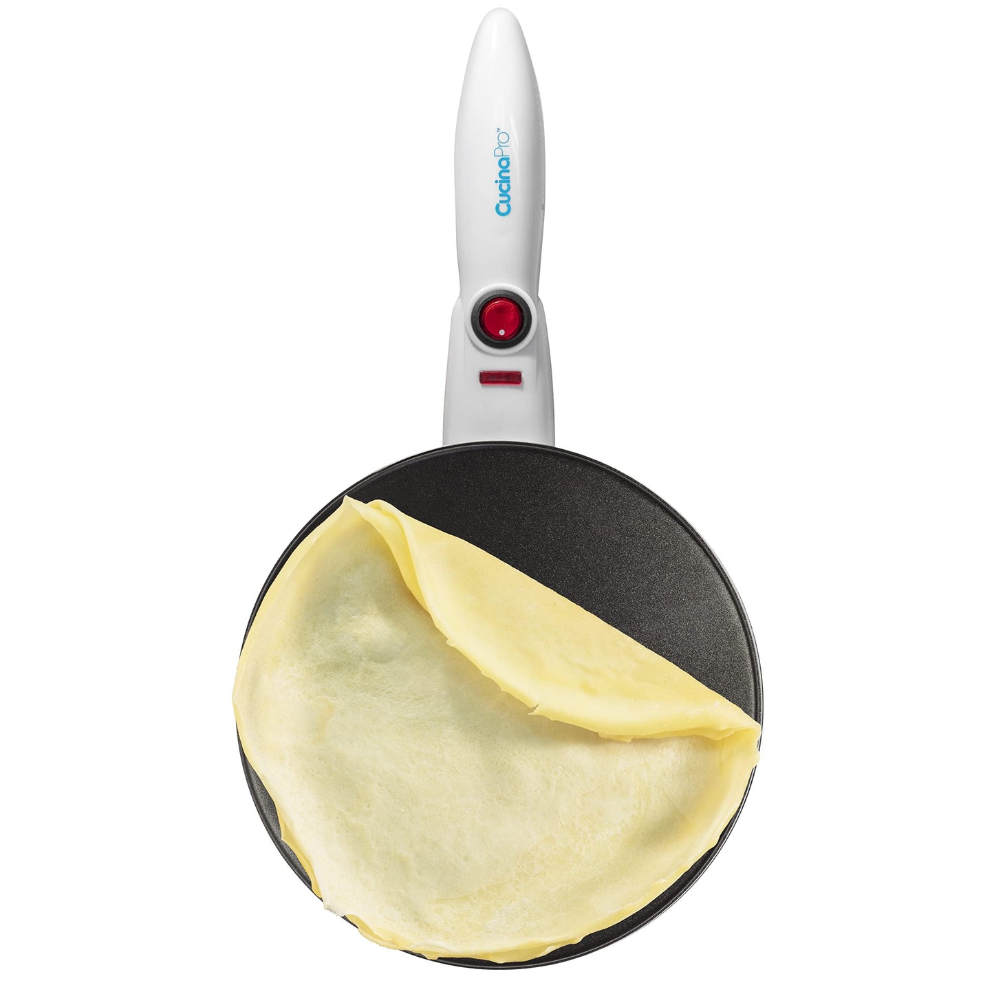 CucinaPro Cordless Crepe Maker- Breakfast Essential with Recipe Guide, Non-Stick Dipping Plate, Electric Base, Batter Spatula- Portable Hot Plate Compact Baker, Morning Brunch, Dessert Gift for Her