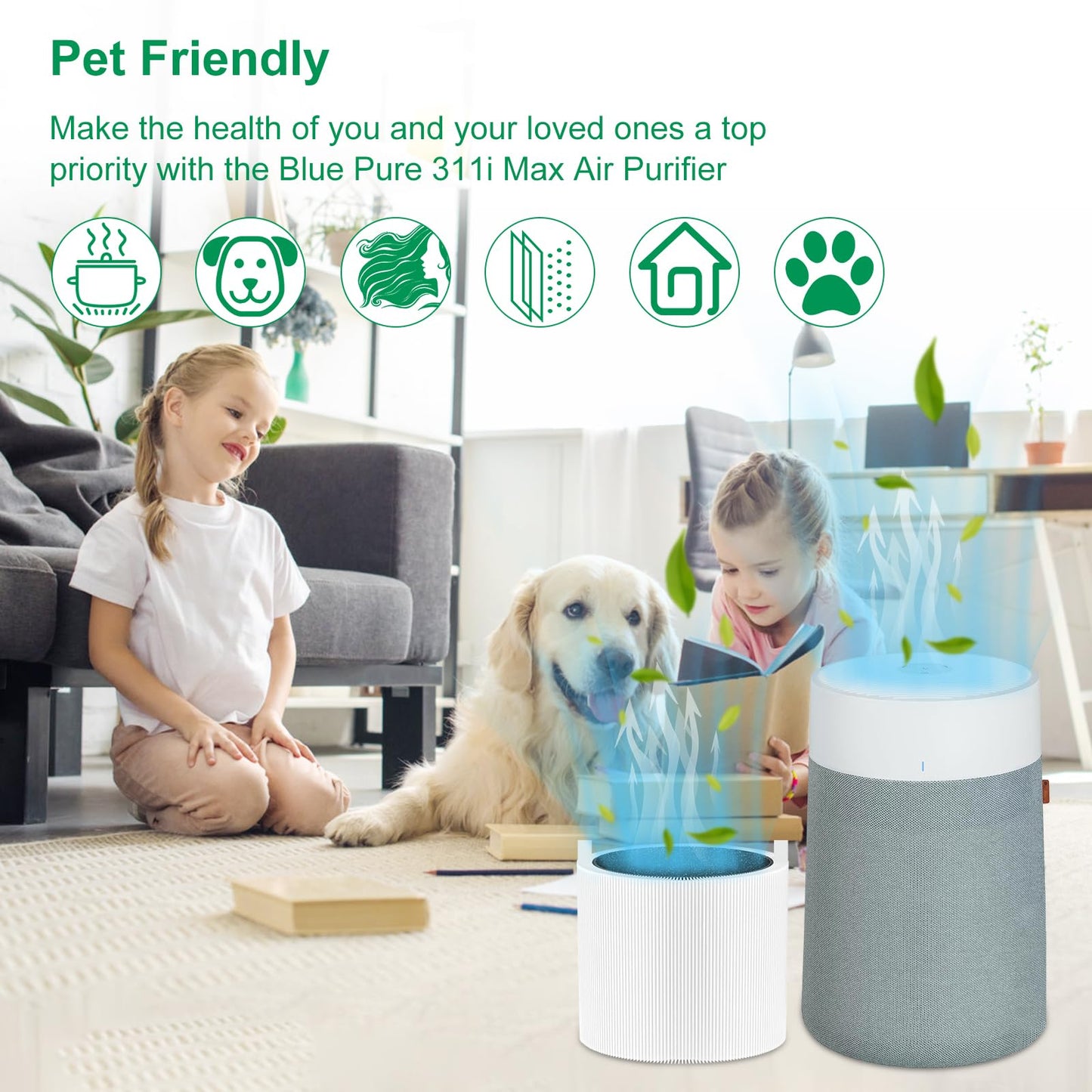 𝟑𝟏𝟏𝐢 𝐌𝐚𝐱 Replacement Filter Compatible for Blueair Blue Pure 𝟑𝟏𝟏𝐢 𝐌𝐚𝐱, Dust Filter&Odor Smoke Activated Carbon Filter, # 𝐅𝟑𝐌𝐀𝐗(𝐍𝐨𝐭 𝐟𝐨𝐫 𝟑𝟏𝟏𝐢+ M𝐚𝐱/𝟑𝟏𝟏/𝟑𝟏𝟏 𝐀𝐮𝐭𝐨)