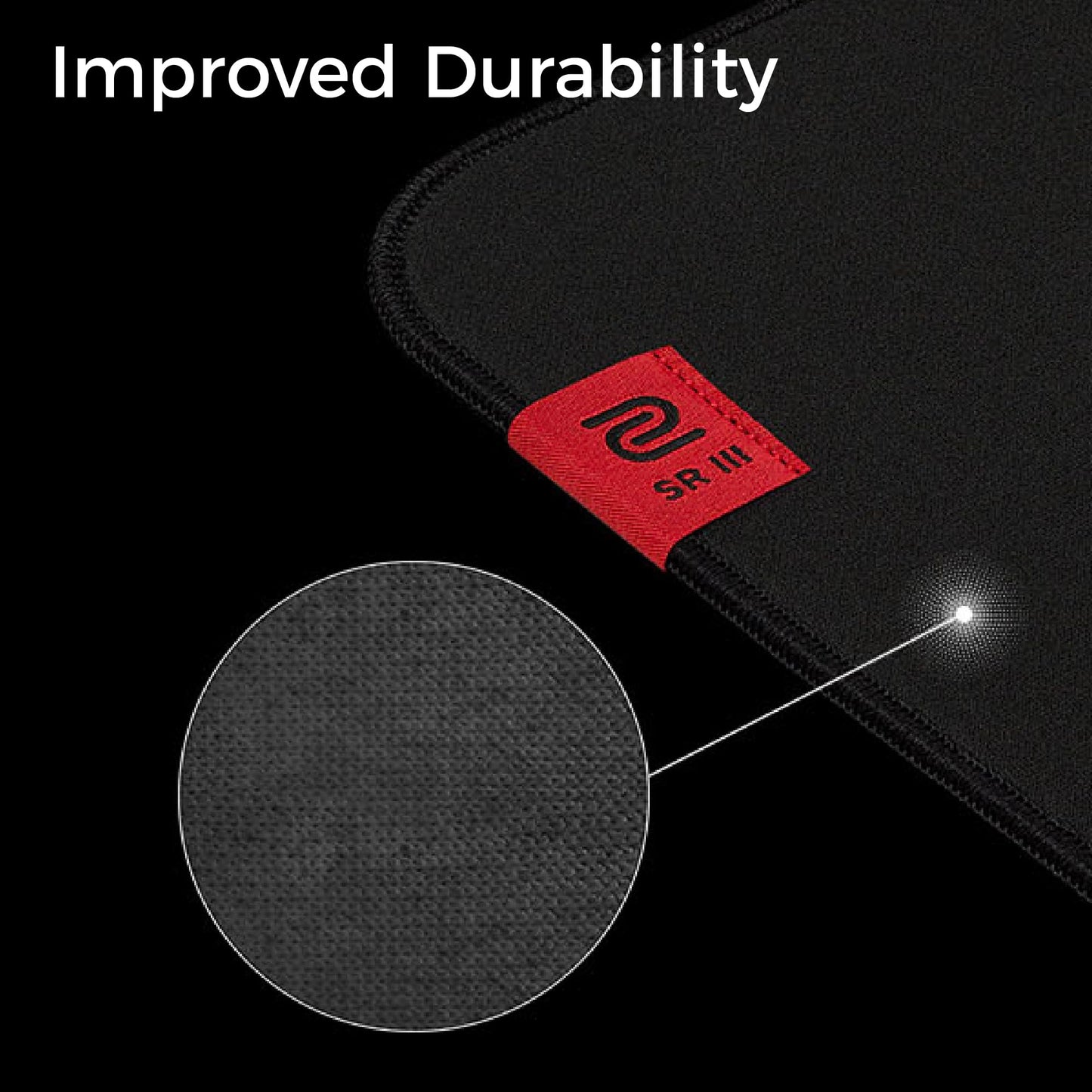 BenQ Zowie G-SR III Large Esports Gaming Mouse Pad, Humidity Resistance Cloth, Consistent and Controlling Glide,Uniform high-Density Rubber Base with Medium Softness, Stitched Edges, Anti-Slip Base