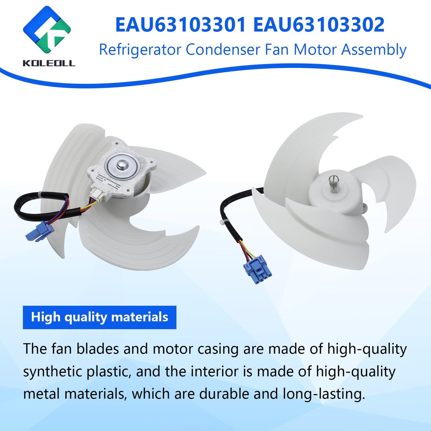 EAU63103301 EAU63103302 Refrigerator Condenser Fan Motor Assembly Fits for LG Replaces 4509126 AP6235485 PS12080244 EAP12080244