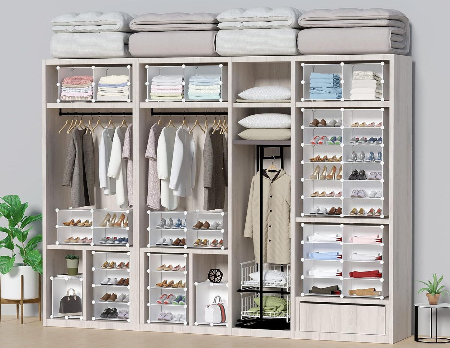 HOMIDEC Shoe Storage, 10-Tier Shoe Rack Organizer for Closet 20 Pair Narrow Shoes Shelf Cabinet for Entryway, Bedroom and Hallway