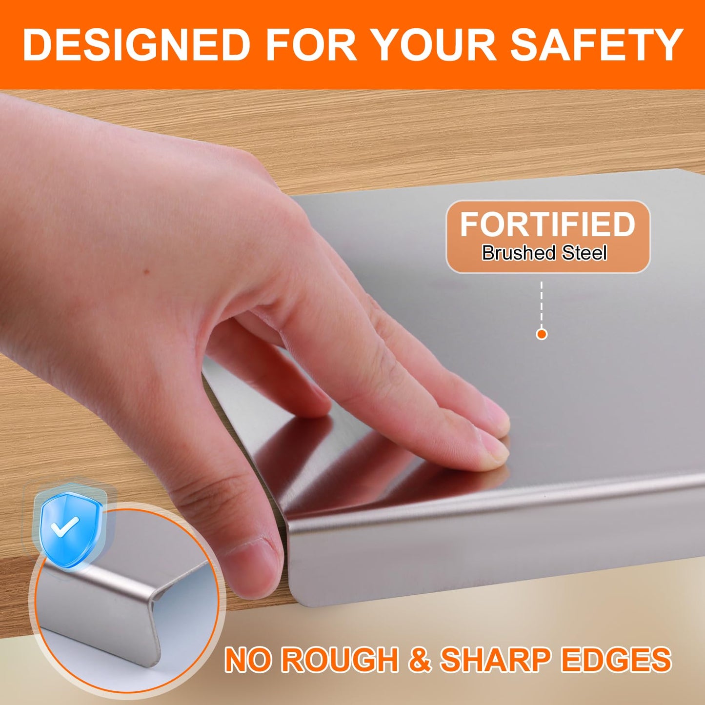 Large Stainless Steel Cutting Board with Lip, Yoposeo Heavy Duty Baking Cutting Chopping Boards for Kitchen, Meat, Fruits, Vegetables, Bread and Baking (19.7" X 15.7"/ 50 X 40cm)