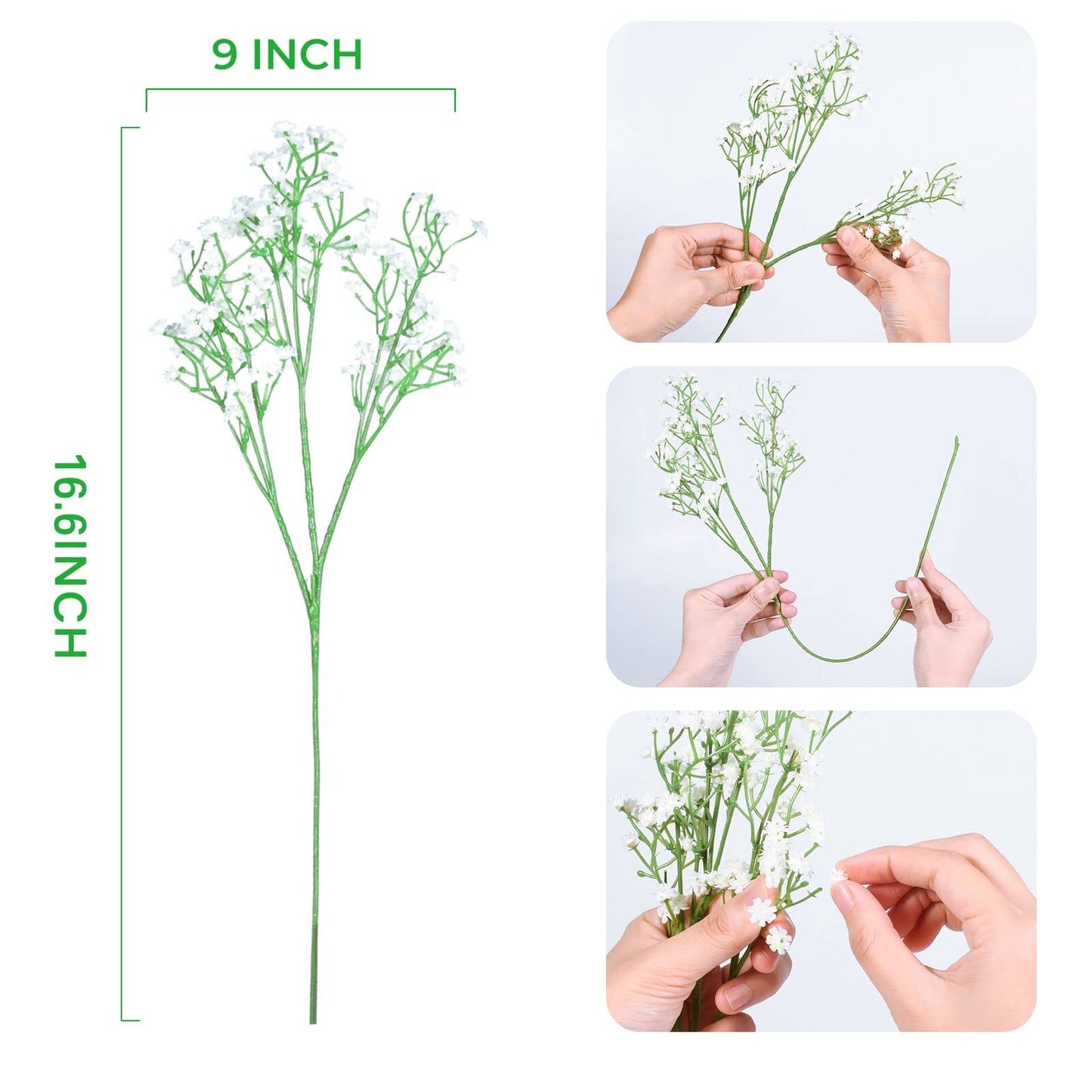 LYLYFAN Babys Breath Artificial Flowers,30 Pcs Gypsophila Faux Flowers for Wedding Party Home Garden Decoration