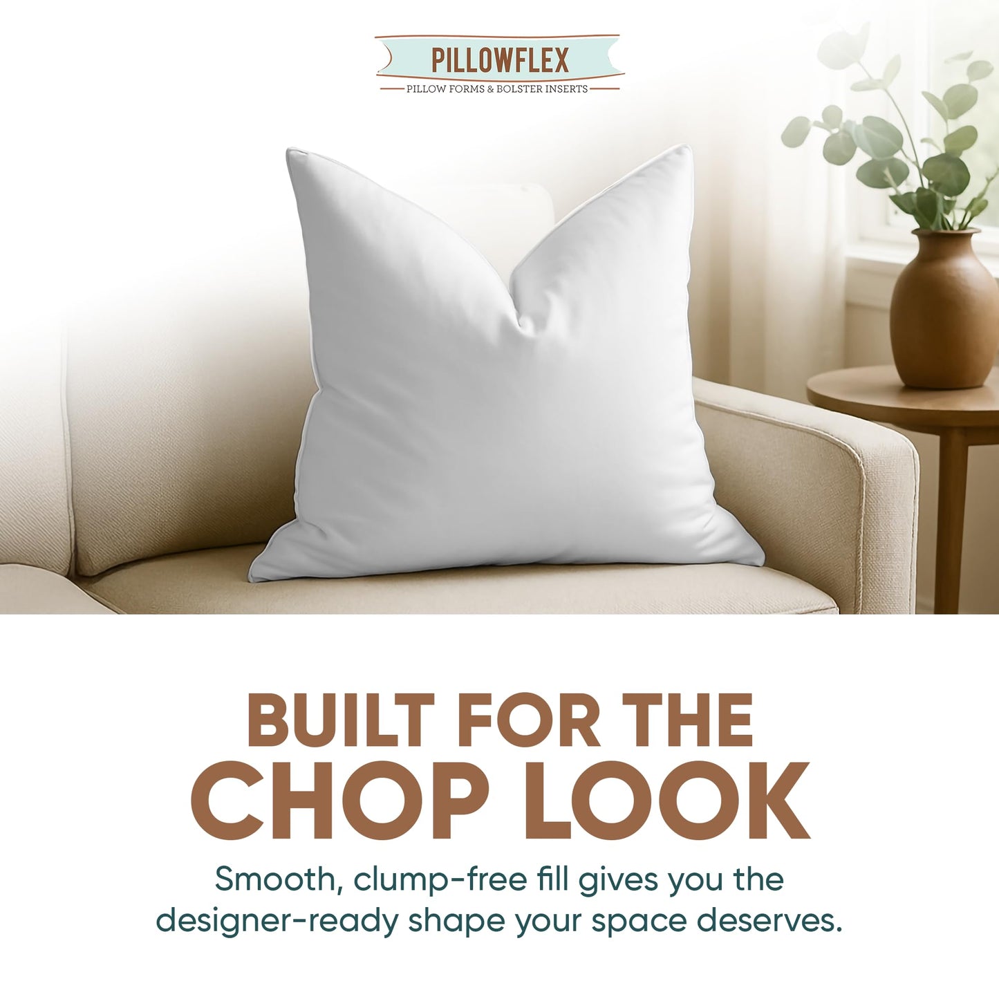 Pillowflex Synthetic Down Pillow Insert - 28x28 Down Alternative, Ultra Soft Large Square European Throw Pillow, Couch Euro Sham, Bed - 1 Decorative Form