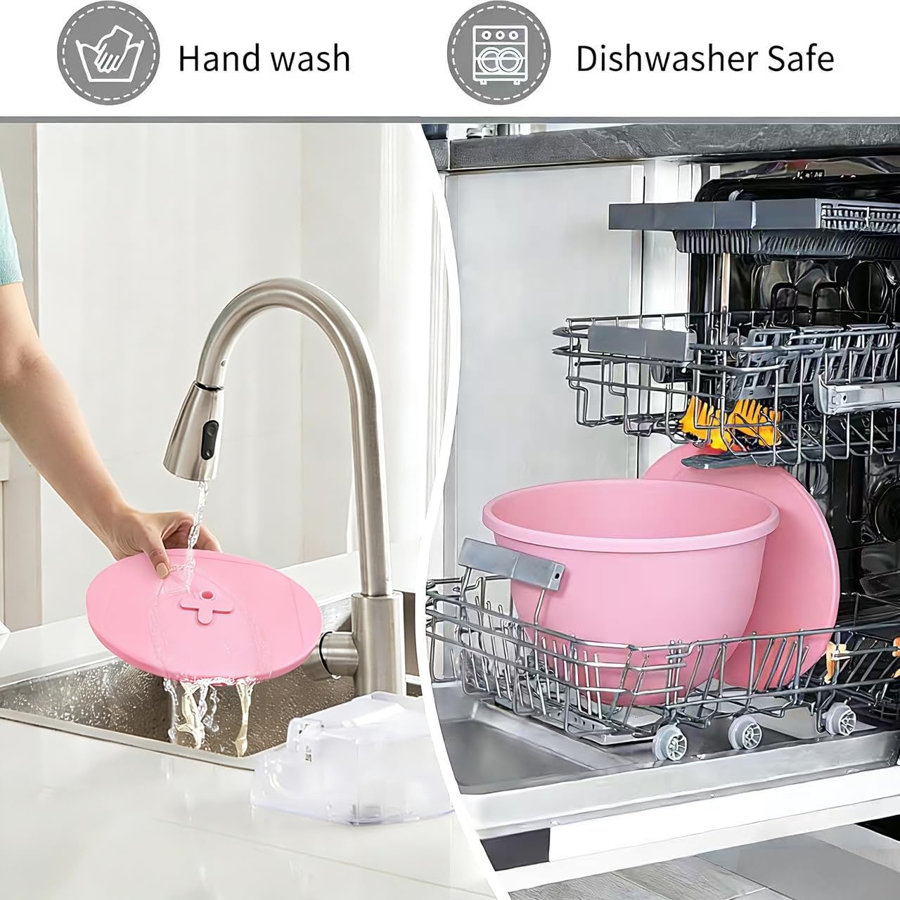 5 Qt silicone liners for kitchenaid stand mixer, Silicone Bowl Liners with Lids, Kitchen Aid Accessories and Attachments for Baking and Cooking (3pcs) thicken
