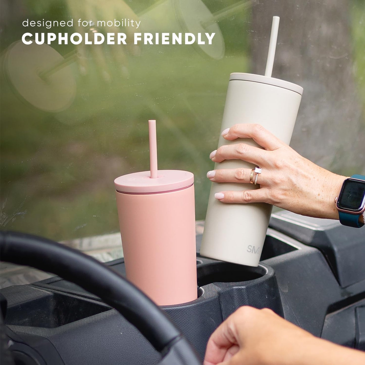 Simple Modern Classic Tumbler with Straw Lid | Insulated Iced Coffee Cup Reusable Stainless Steel Water Bottle Travel Mug | Gifts for Women Men Her Him | 24oz | Almond Birch
