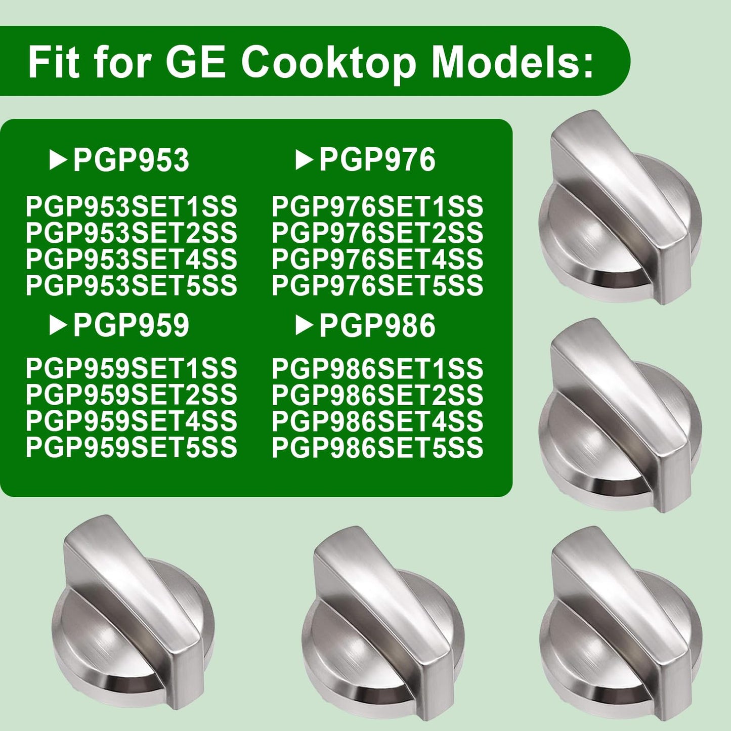 5PCS WB03X25796 Gas Cooktop Knob Fits for ge Profile Stove Knobs, Fit Model PGP953SET1SS PGP986SET1SS PGP959SET1SS PGP976SET2SS - Replaces AP5986232 PS11721433 4362262 WB03T10326