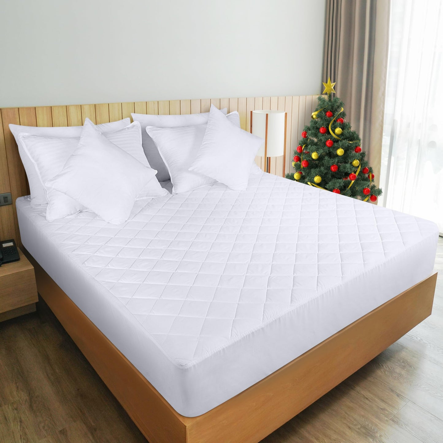 Utopia Bedding 2 Pack Quilted Fitted Mattress Pad, Queen Size, Elastic Fitted Mattress Topper Protector and Cover with Deep Pocket Stretches up to 16 Inches, Machine Washable (White)