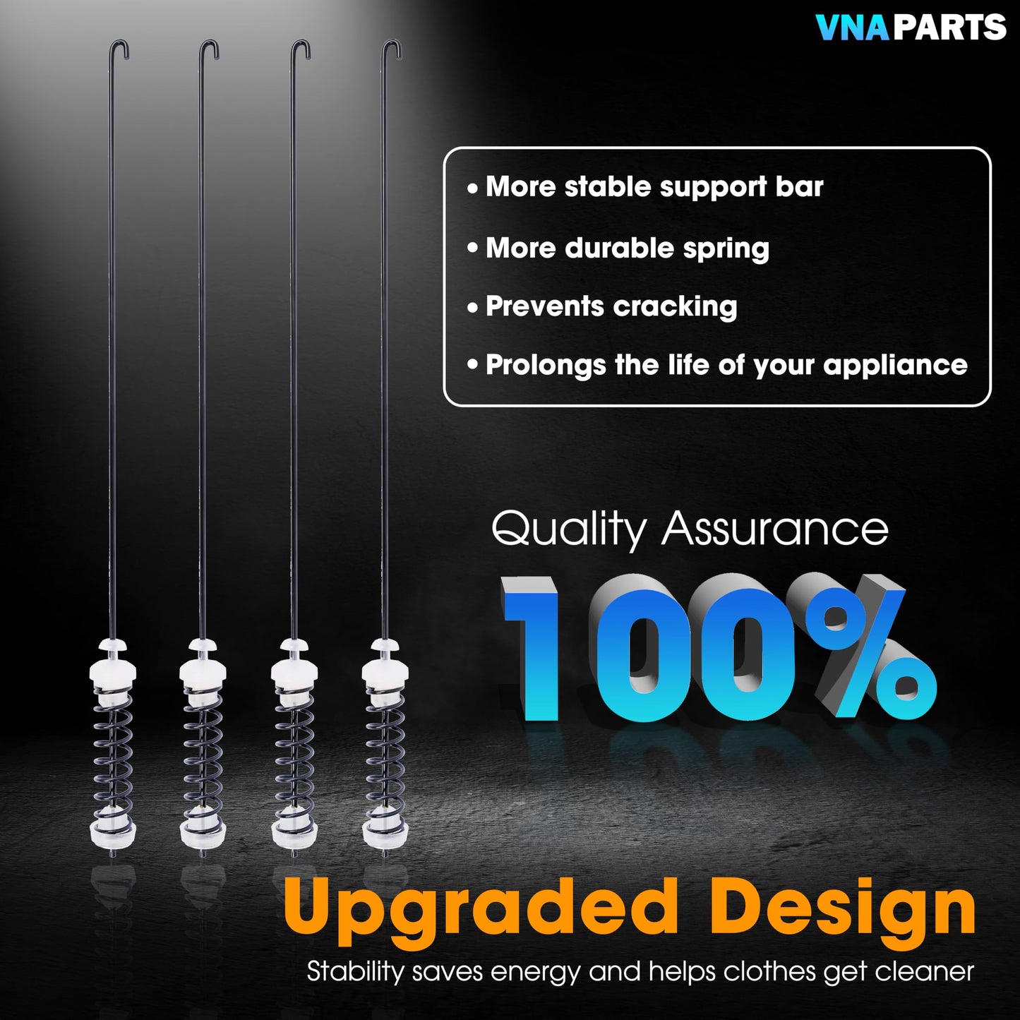 4PC Washer Suspension Rod Replaces W10780048 For Admiral ATW4675YQ1 Whirlpool WTW4800XQ4 WTW4800XQ0 WTW4800XQ1 WTW4800XQ2 Maytag MVWC200XW2 MVWC200XW1 Amana NTW4600YQ1 NTW4650YQ0 RTW4640YQ1 RTW4640YQ0