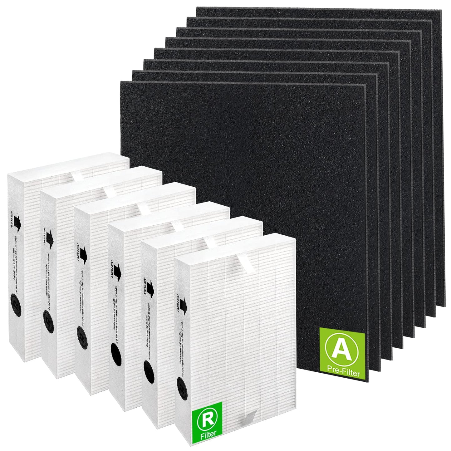 6 Pack HPA300 Filter R Replacement for Honeywell Air Purifiers HPA300 HPA200 HPA100 HPA300 HPA304 HPA8350 HPA3300b HPA5300 Replace HRF-R3 & HRF-R2 & HRF-R1&HRF-AP1-8 Pre filters A by Blutoget