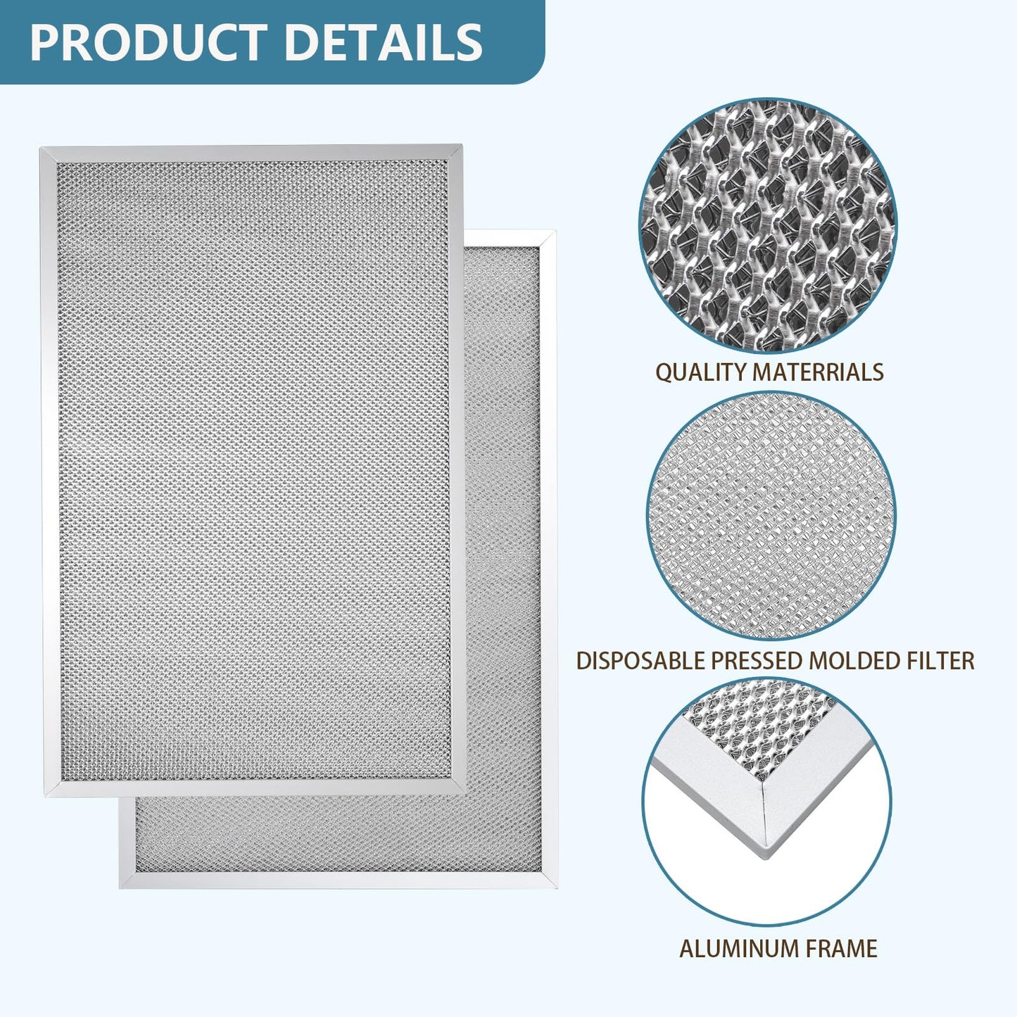 W11177751 Range Hood Filter 11-1/2" X 17-1/4" Replacement For Whirlpool Range Hood W10419114 W10834041 W11176974 4547137 AP6285612 PS12348521 EAP12348521 Aluminum Mesh Filters 2 Pack