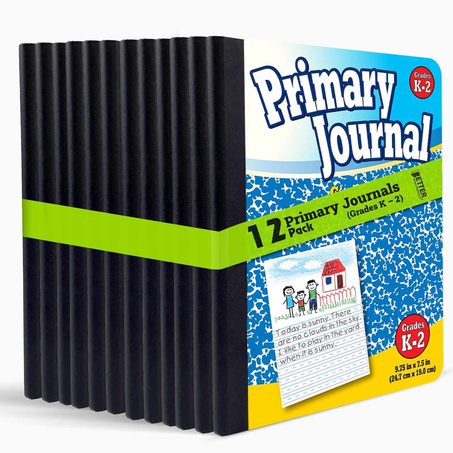 Better Office Products Primary Journals, Hardcover Kindergarten Journal & Kindergarten Composition Notebook, Grades K-2 Primary Composition Book with Picture Space, 100 Sheets