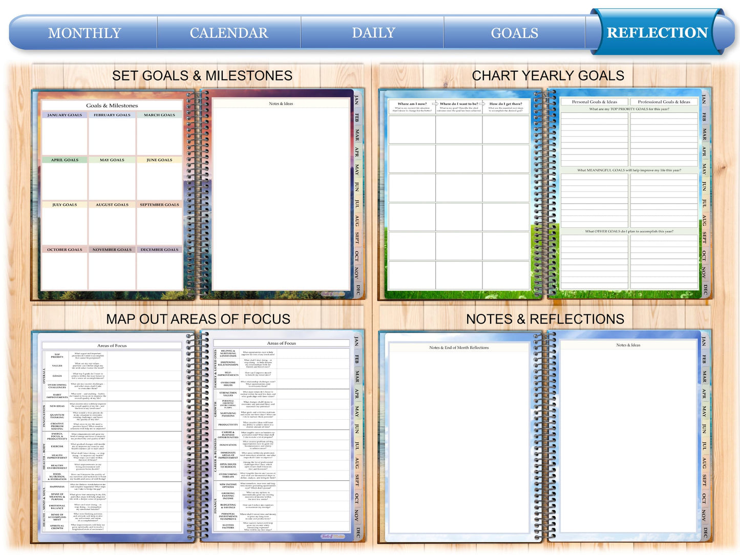 Tools4Wisdom Planner 2026-2027 - Dated April 2026-2027 June - Weekly Monthly Daily Academic Year Calendar with Stickers, Tabs, Pocket & Thick Paper - Spiral Bound 8.5x11 Hardcover - A6J7 - Think Positive