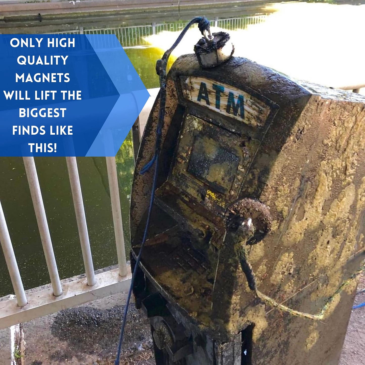 1325 lbs Large Magnet Fishing Kit | Complete Double Sided Fishing Magnet | Includes Strong Neodymium N52 Magnets, Durable 100ft Rope, Grappling Hook + More | Outdoor Treasure Hunting & Metal Detecting